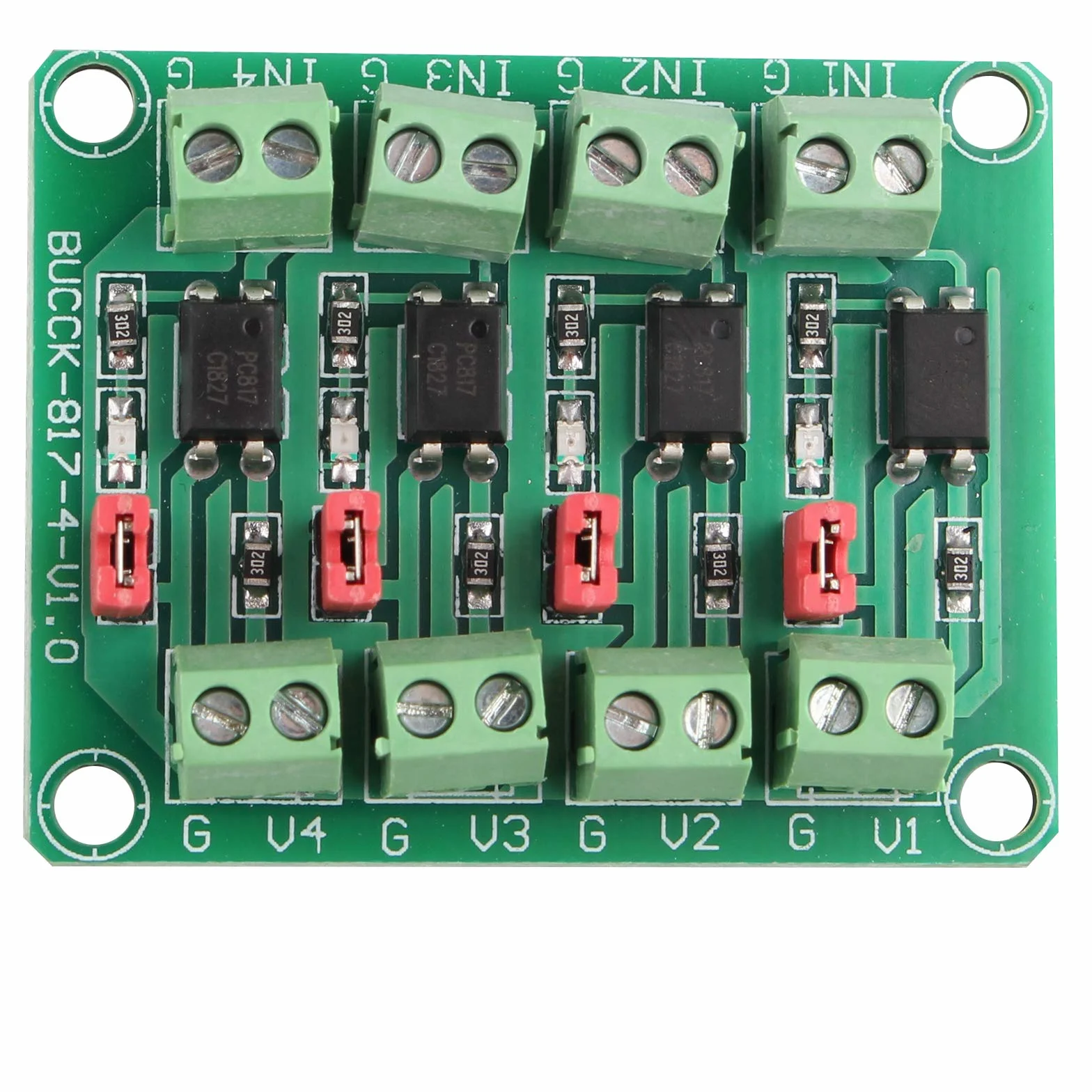 PC817 4-kanałowy optocoupler izolowany moduł konwertera 3,6-30 V