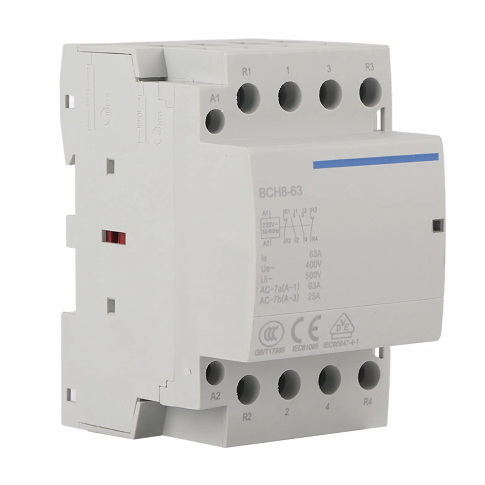 Stycznik 230 V AC 4P 2NO 2NC 63A 50Hz 60Hz 4-biegunowy stycznik prądu przemiennego
