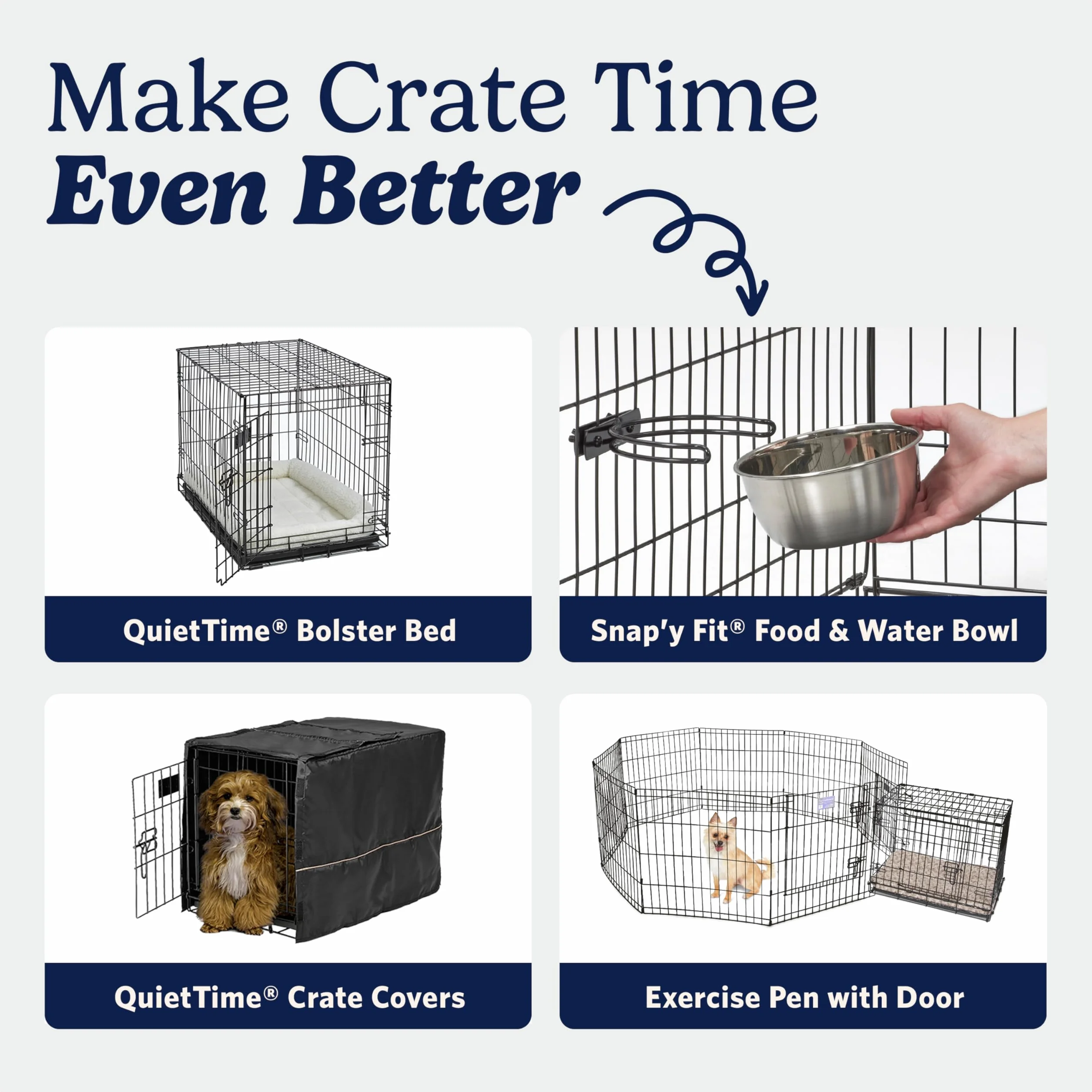 MidWest Homes for Pets Nowo ulepszona pojedyncza skrzynia dla psa iCrate o długości 60,96 cm, zawiera szczelną patelnię, nóżki chroniące podłogę, panel działowy i nowe opatentowane funkcje, niebieski,