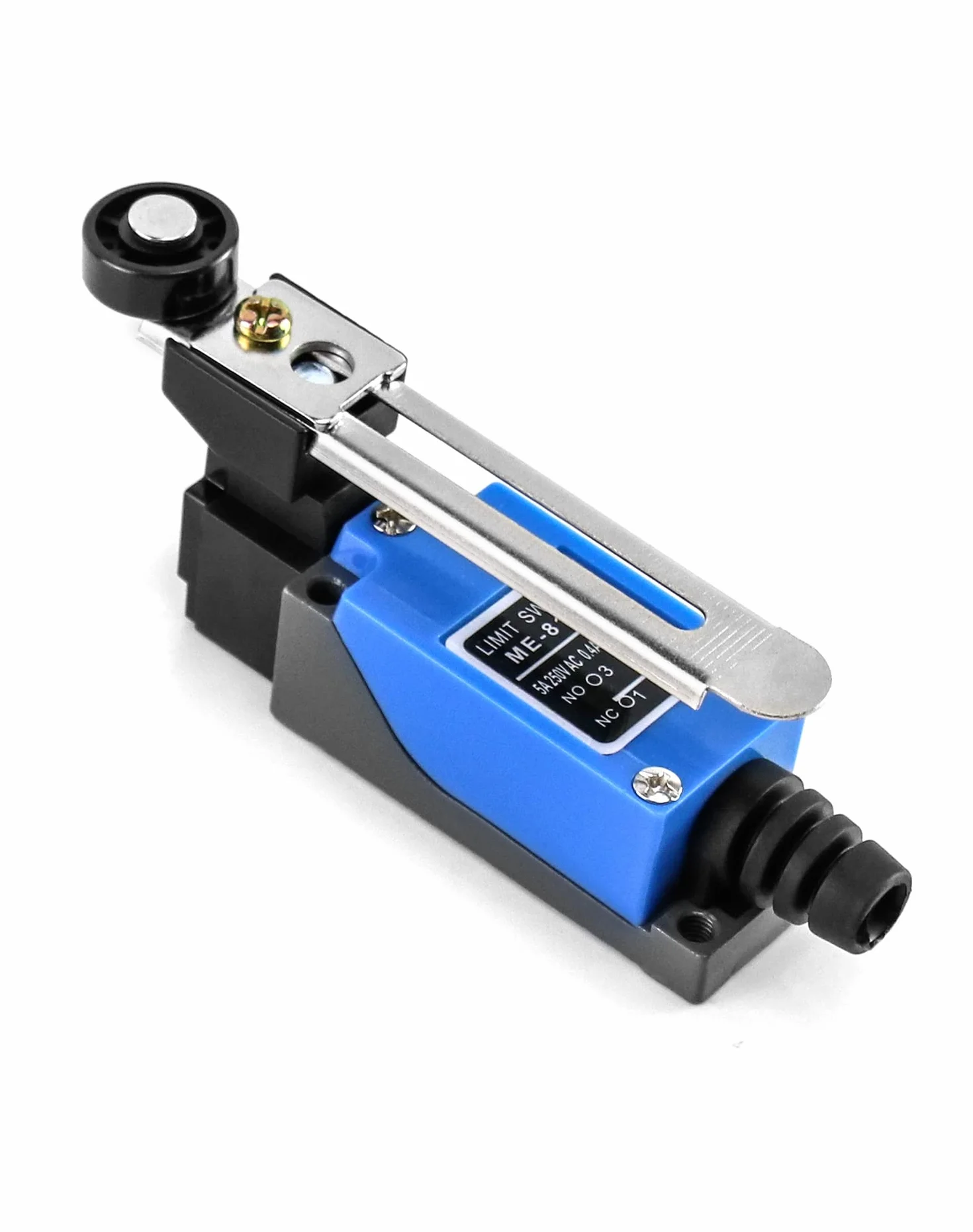 QWORK® 2 szt.Wyłącznik krańcowy, Regulowany wyłącznik krańcowy ramienia dźwigni rolkowej ME-8108, NC + NO (DPDT), router CNC