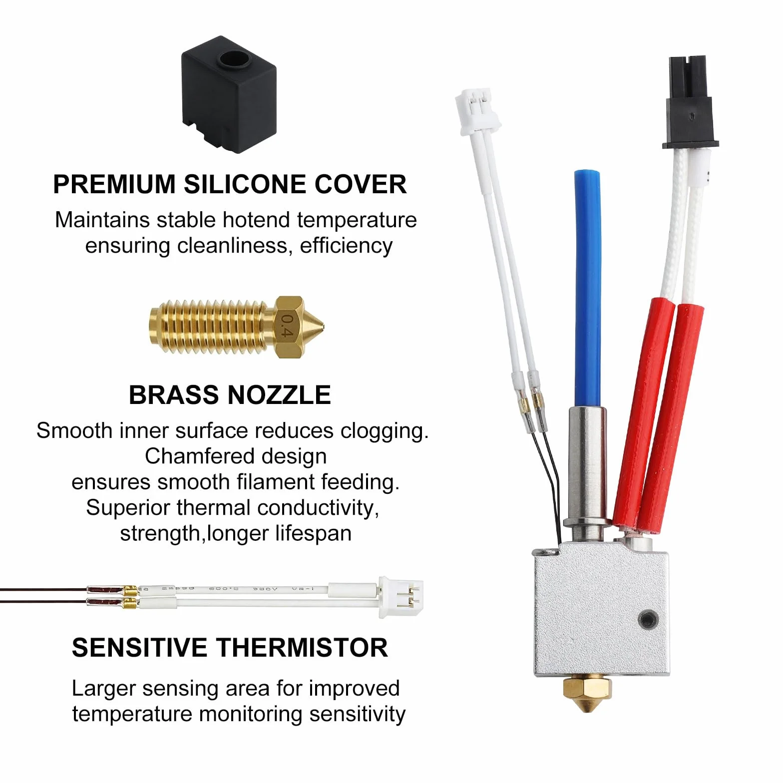 Kobra 2 Hotend 24 V 60 W zestaw zamienny do wytłaczarki kompatybilny z Kobra 2 Pro, Kobra 2 Neo, V5