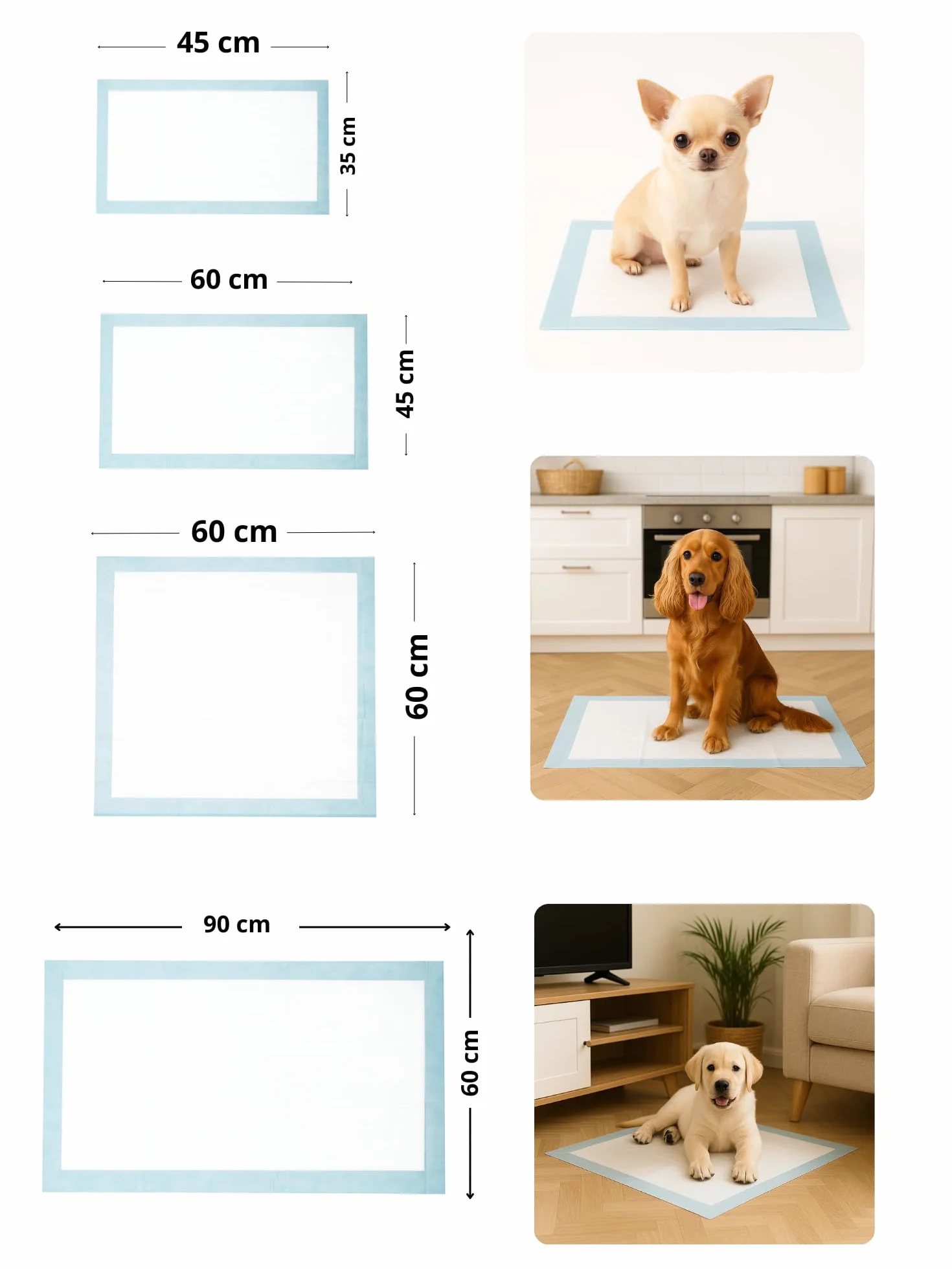 200 sztuk Mata higieniczna dla psów i szczeniąt 60x90 cm super chłonna, 6-warstwowa, jednorazowa mata, idealna do utrzymania czystości w pomieszczeniach