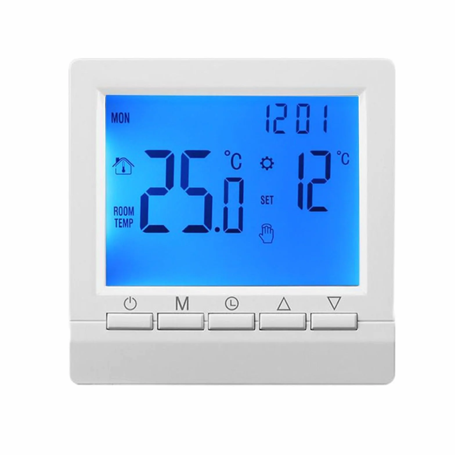 Termostat programowalny cyfrowy sterownik z wyświetlaczem LCD montowany na ścianie regulator temperatury