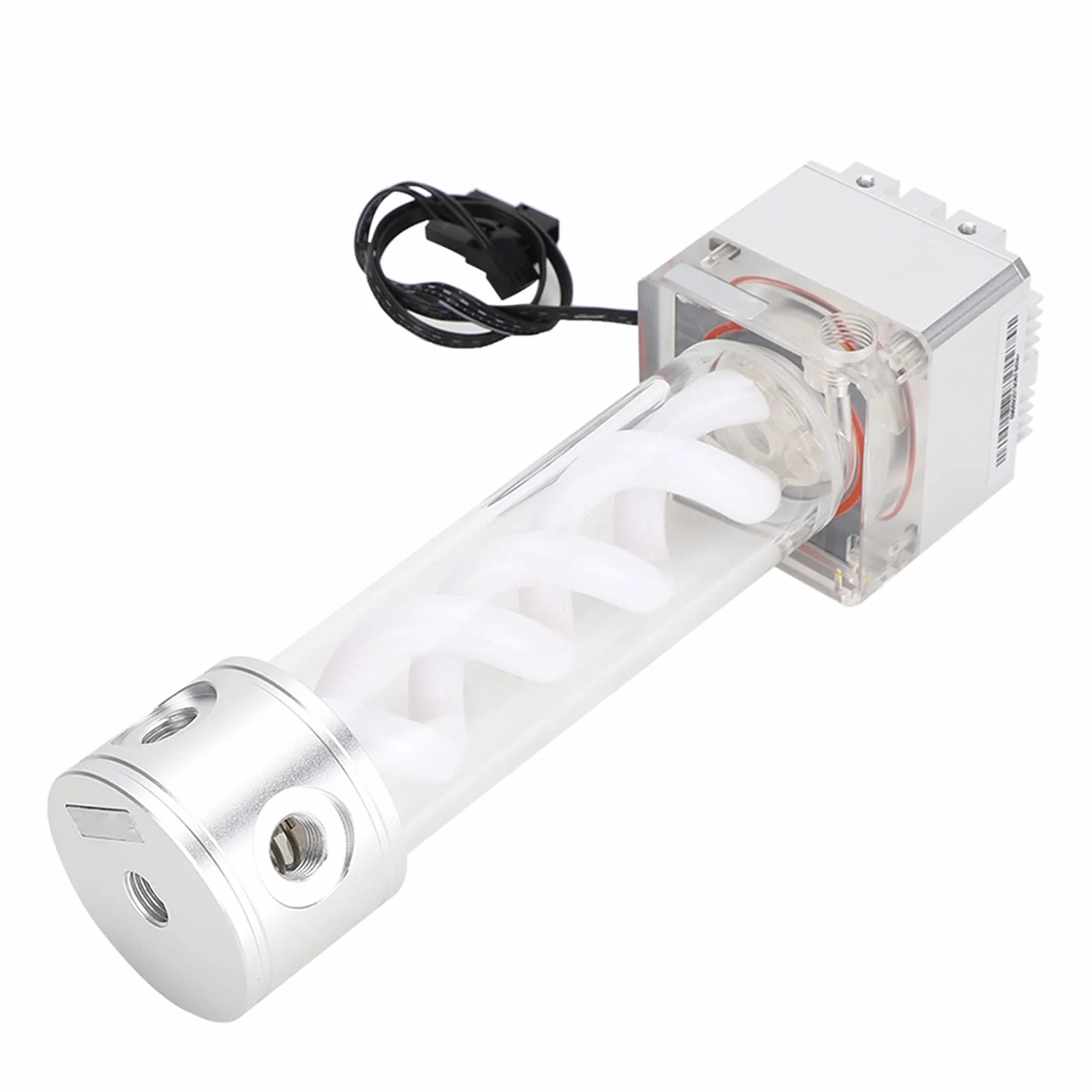Naroote Zbiornik Pompy Chłodzącej wodę Wydajny 800 L/h Głowica 4 Metry Akcesoria Komputerowe do Dekoracji Czarna Anoda Aluminiowa PUB-FS6MB-24, Srebrna (SILVER)