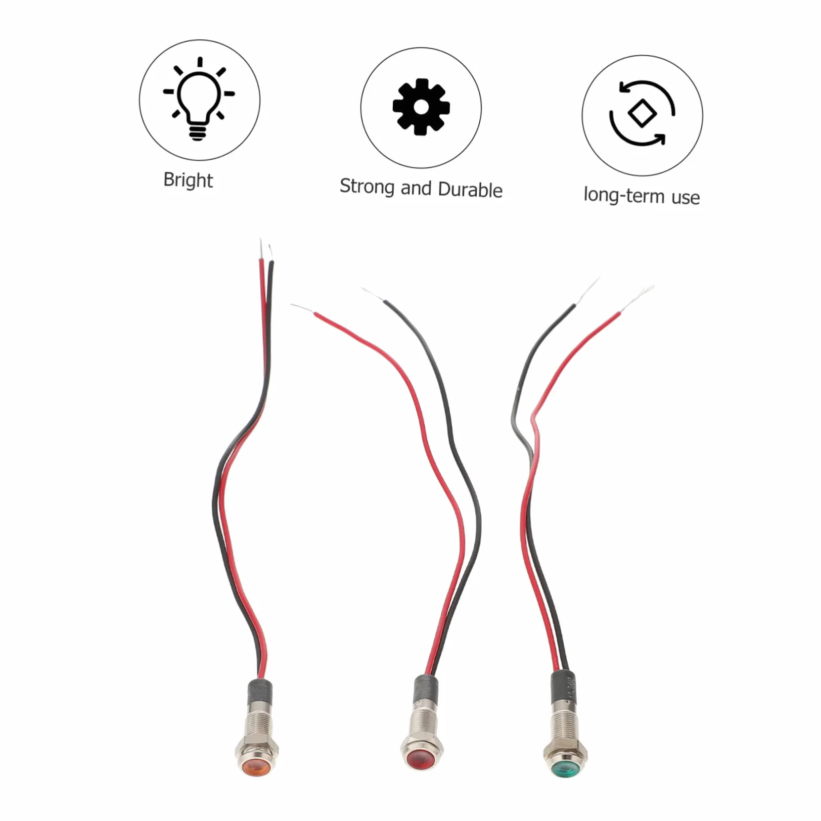 Gatuida 3 Sztuk Lampka Kontrolna Przewodowa Lampka Sygnalizacyjna LED Lampka Sygnalizacyjna Drutu Światło Ostrzegawcze Ciężarówka Lampka Kontrolna Łódź Samochodowa Zaciski Śrubowe