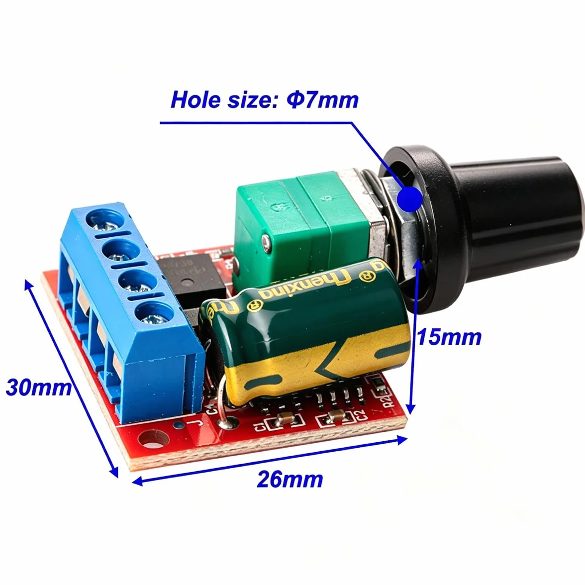 Gebildet 3-częściowy mini regulator prędkości, regulator prędkości PWM, DC 5V-35V 5A regulowany przełącznik PWM, 6 V 12 V 24 V przełącznik ściemniacza z diodą LED