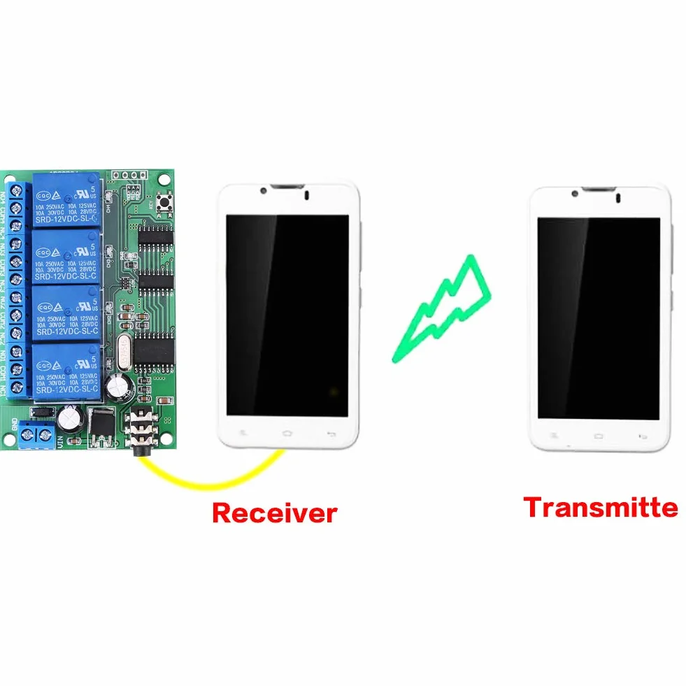 4 Kanal Decoder Relais, AD22B04 12 V DTMF Relais Modul (10 A / 250 VAC, 10 A / 125 VAC, 10 A / 30 VDC, 10 A / 28 VDC, 10 A / 12 VDC)