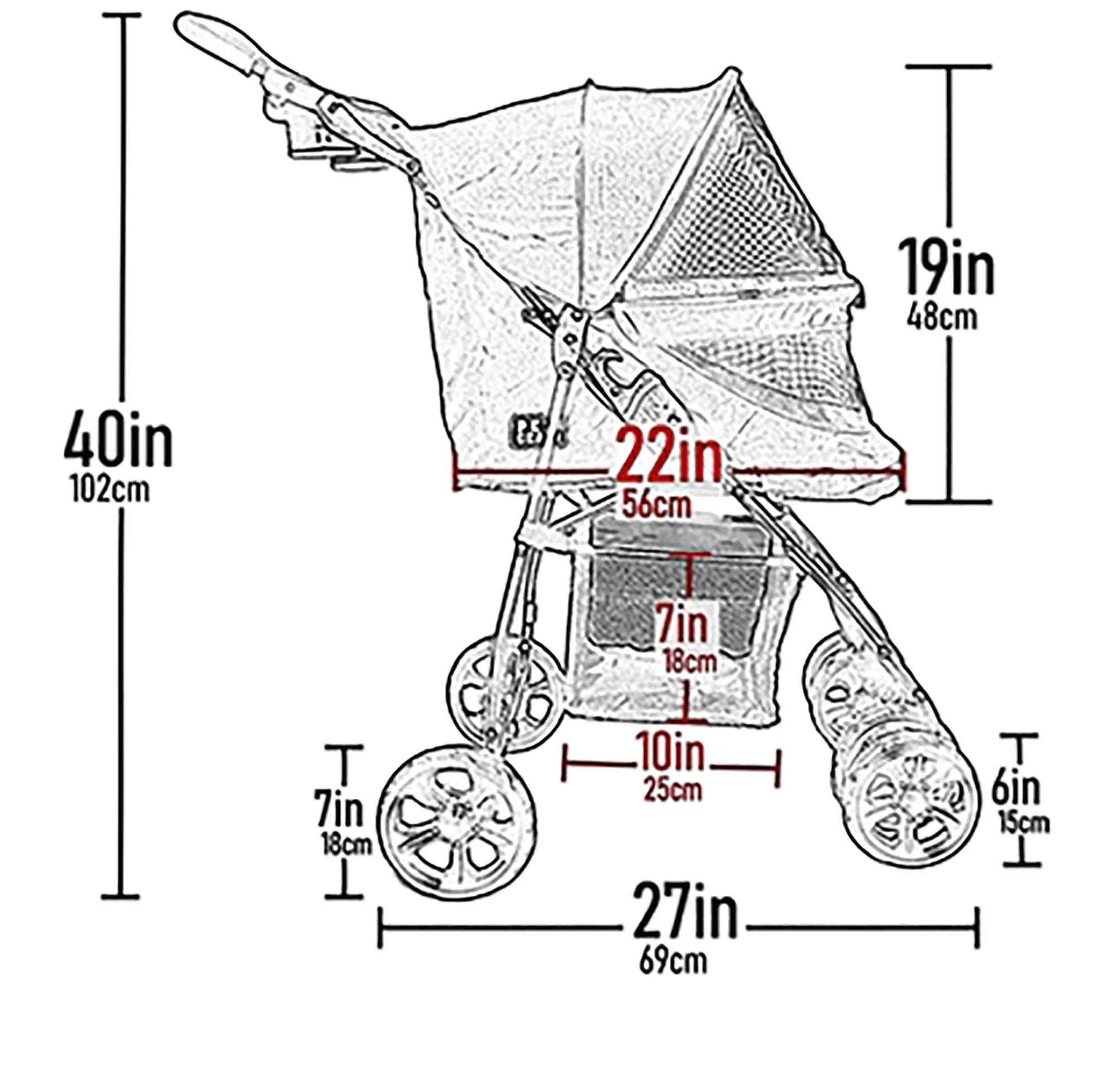 Pet Gear Happy Trails Lite wózek dla zwierząt domowych bez zamka błyskawicznego, łatwy do złożenia ze zdejmowaną wkładką, bezpieczny, kosz do przechowywania + uchwyt na kubek, 4 kolory