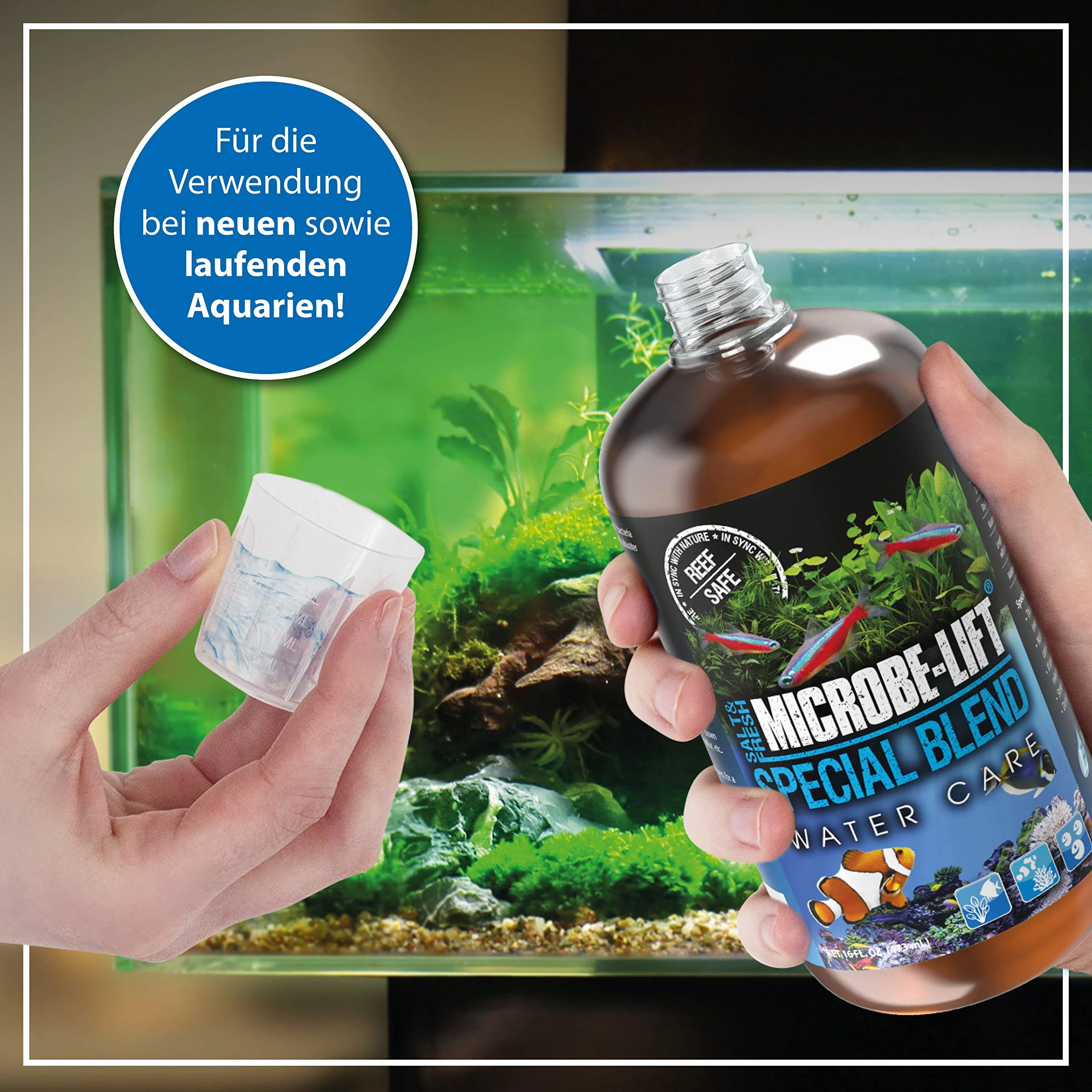 Microbe-Lift 9001-L Wysoce Aktywne Bakterie do Akwarium Wspomagają Redukcję Zanieczyszczeń Wody Słodkiej i Morskiej, 473 ml