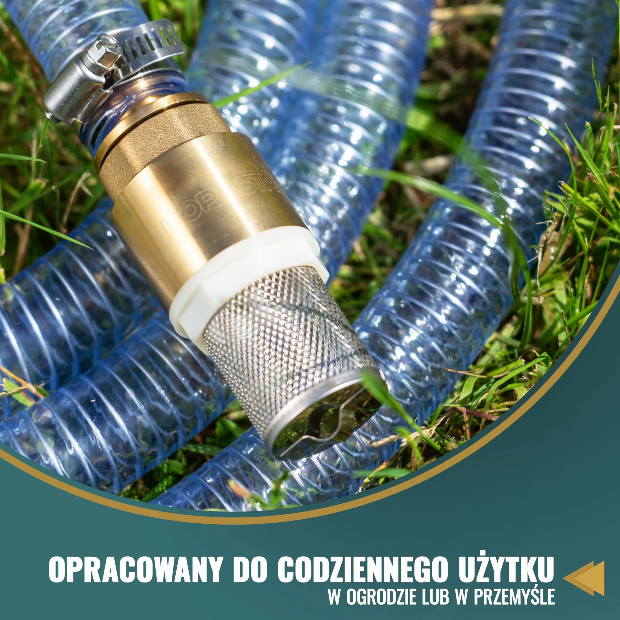 Poppstar zawór nożny 1 1/4" mosiężny zawór zwrotny z koszem ze stali nierdzewnej