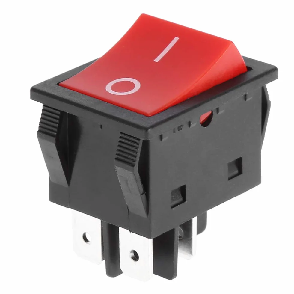 Eujgoov 30A 4-pinowy ON OFF Square Rocker Switch Przełącznik Elektryczny Spawacza Typu łodzi z Czerwonym światłem(1PCS)