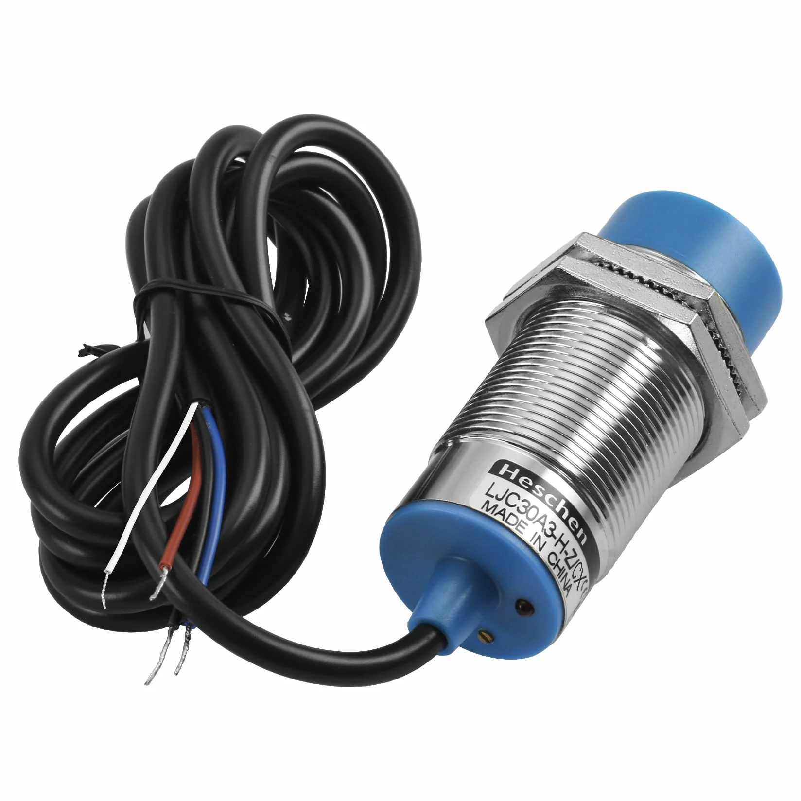 Heschen Pojemnościowy przełącznik czujnika zbliżeniowego M30, typ nieochronny, LJC30A3-H-Z/CX, detektor 1-15 mm, 10-30 VDC 200 mA, NPN NO+NC, 4 przewody
