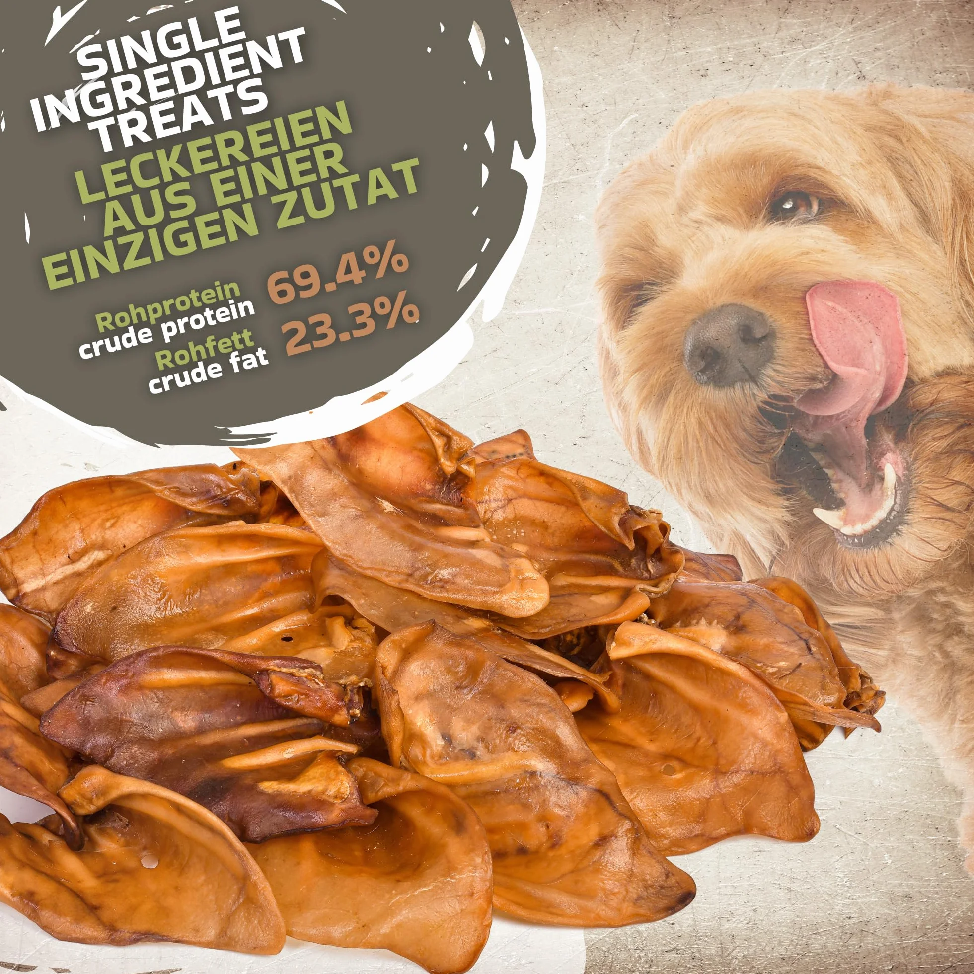 Uszy świni dla psów, 20 sztuk, rozmiar XL, 1,2 kg, całe suszone uszy wieprzowe artykuły do żucia, w 100% naturalne, długotrwała przyjemność z żucia, bez zbóż, idealne dla małych i dużych psów
