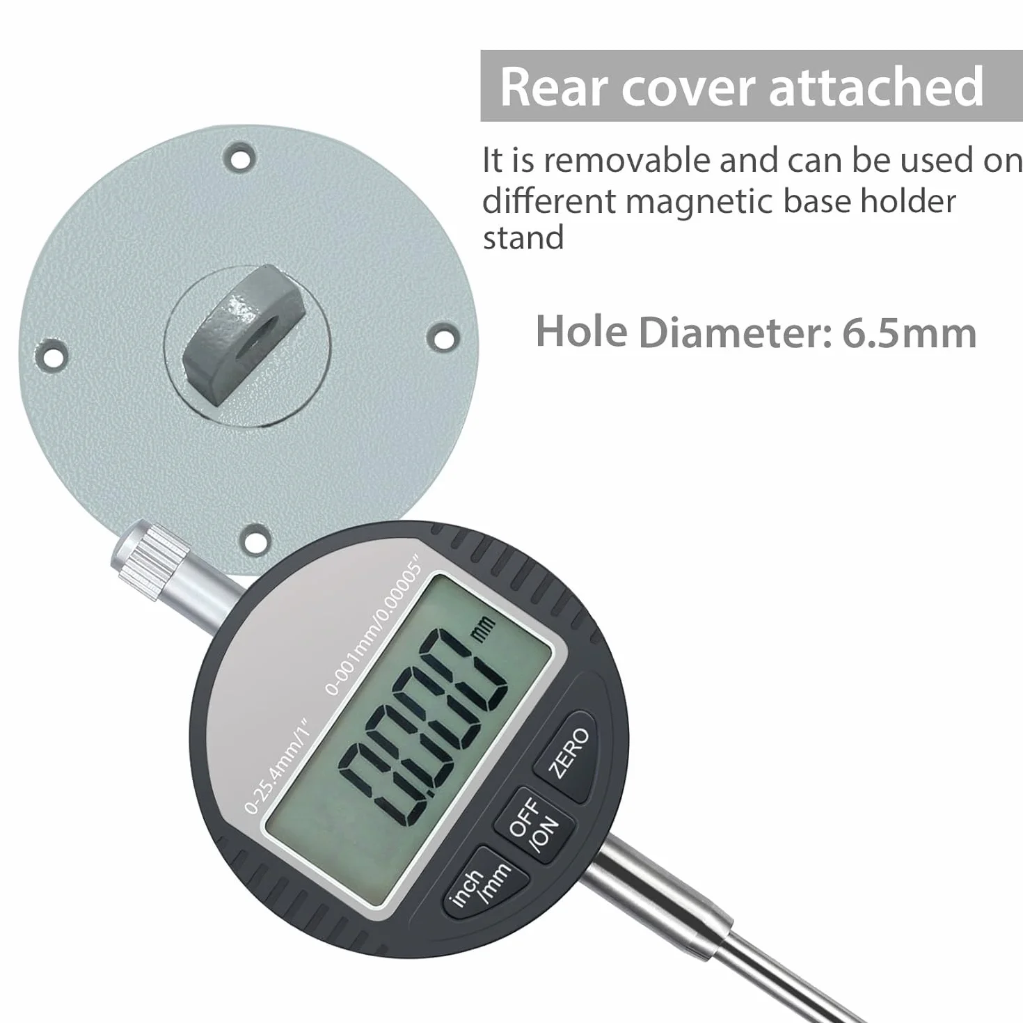Cyfrowy wskaźnik zegarowy 0,001 mm / 0,00005 '' Neoteck DTI Dial Test Gauge Zakres 0-25,4 mm/1'' Cyfrowy wskaźnik sondy Wskaźniki testowe Elektroniczny wskaźnik