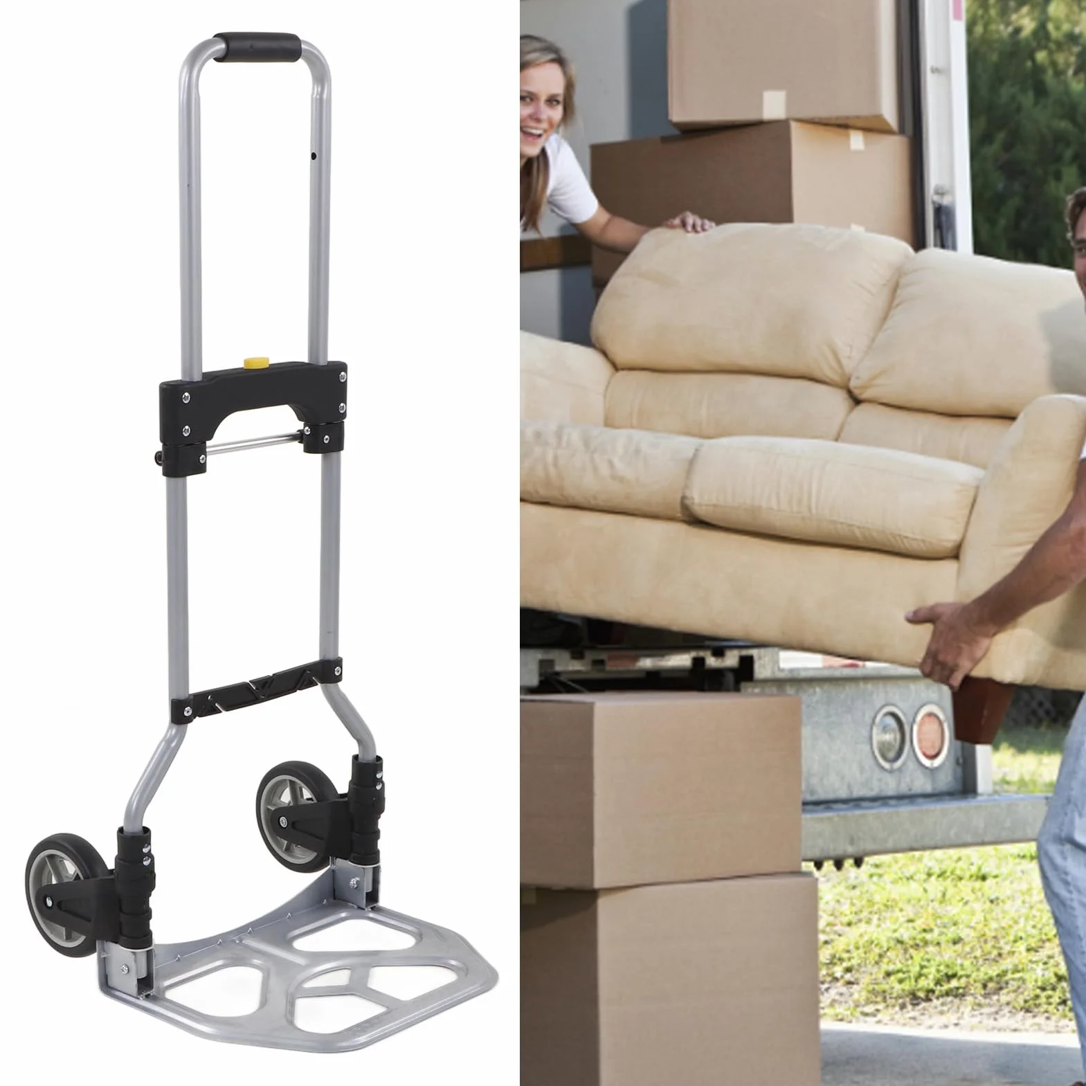 Wózek Dolly Składany Wózek Ręczny Dolly 70kg Łożysko z 2 Kołami do Transportu