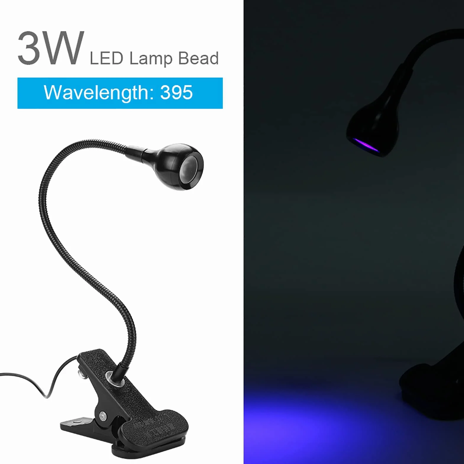 Lampa Utwardzająca Klej UV USB 3W, Najwyższej Jakości Ultrafioletowe światło LED USB z Klipsem i Przełącznikiem do Naprawy Telefonu