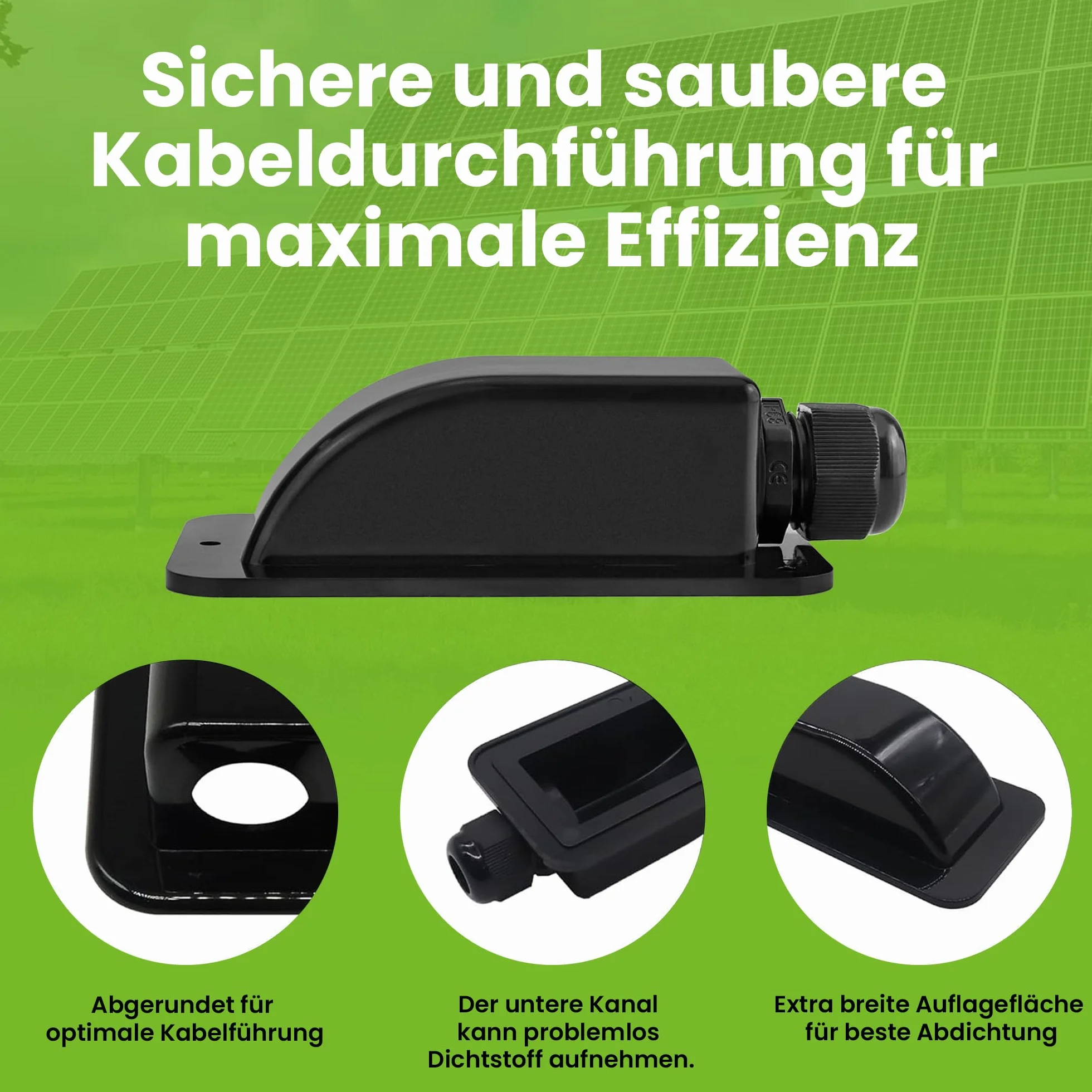 Offgridtec Kanał dachowy 1-kanałowy czarny do kampera przyczepy kempingowej łodzi kabel solarny kanał ABS, 1 sztuka, 006425