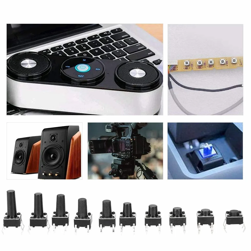 Tact Switch Kit 52 części przełączników dotykowych Micro-Momentary 10W zestaw akcesoriów przemysłowych