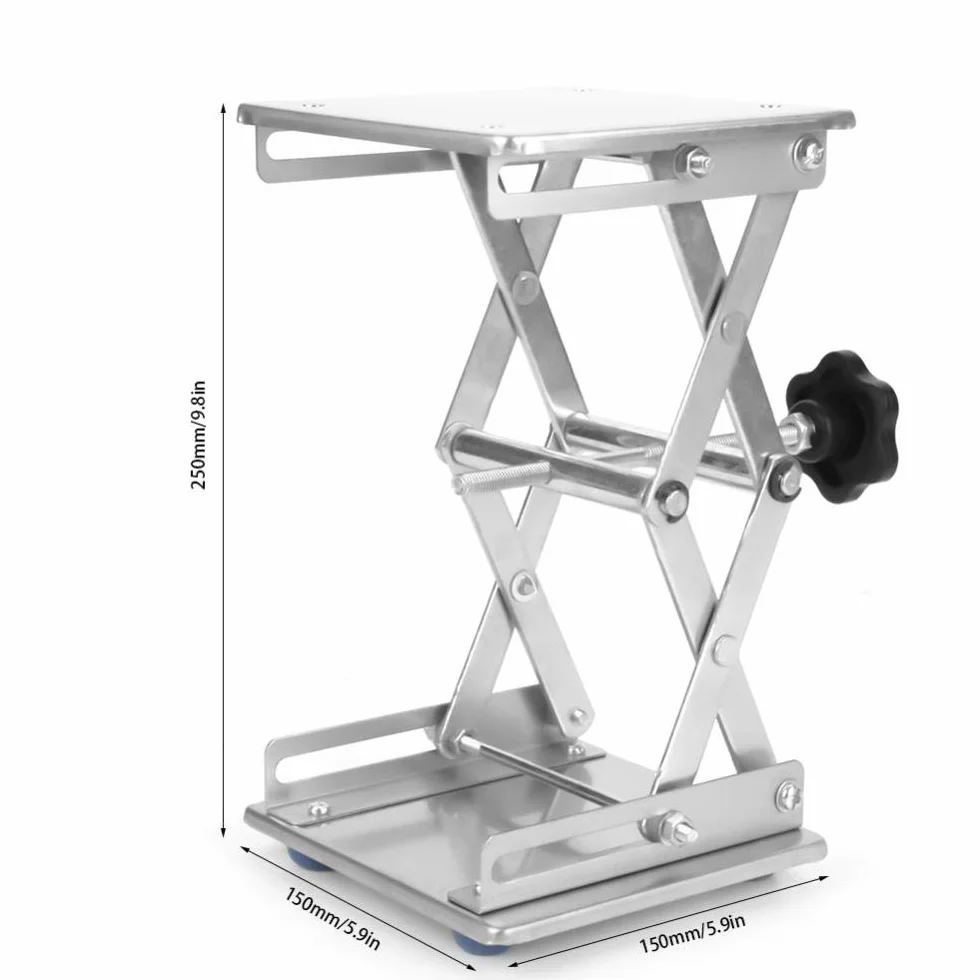 6" nożyczki laboratoryjne podnośnik platformy ze stali nierdzewnej uchwyt do podnośnika/składana ochrona stołu 150 x 150 x 250 mm do eksperymentu naukowego