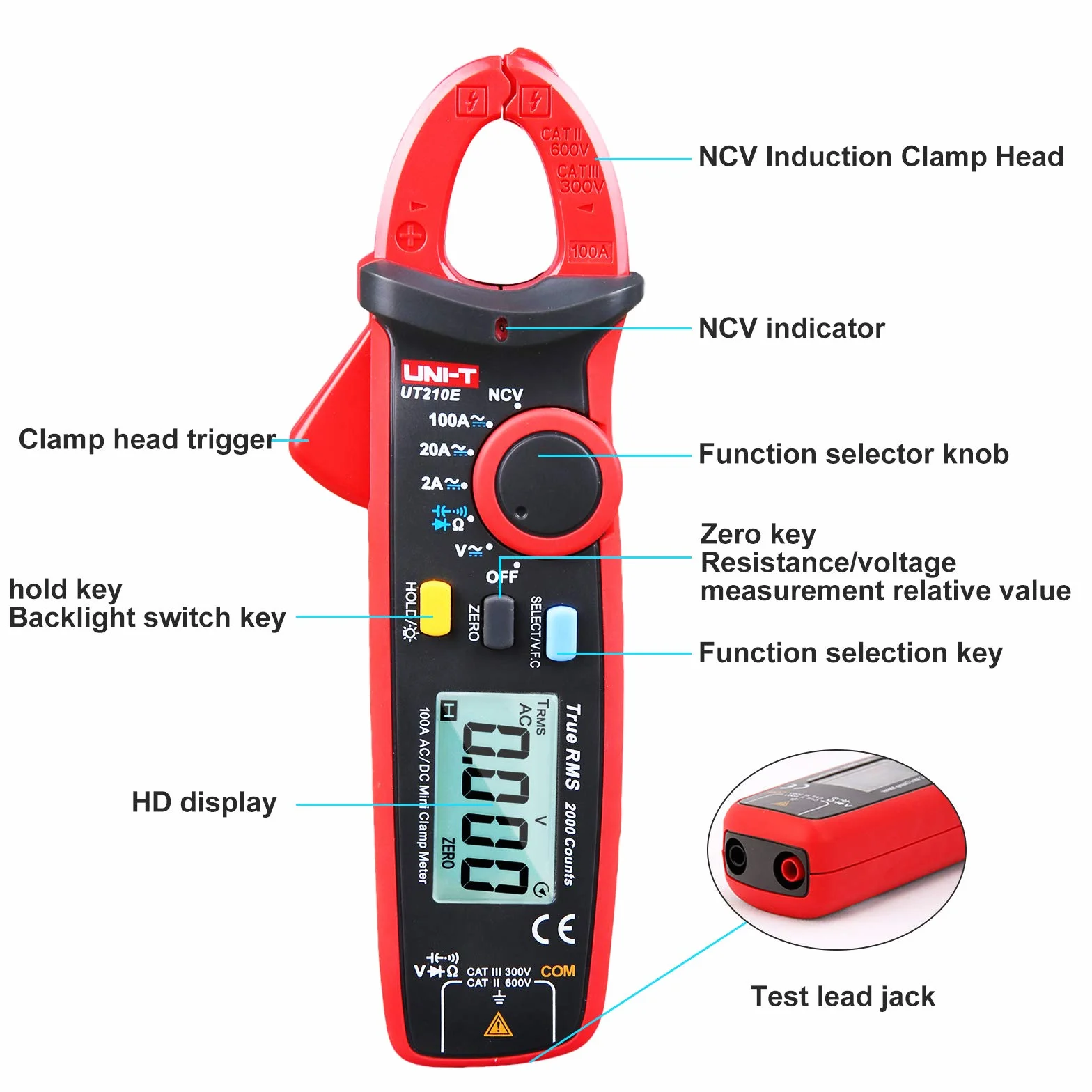 YIRU UNI-T UT210 series True RMS Digital Clamp Meter AC/DC Voltage Tester with ohm, Capacitance Measurement…