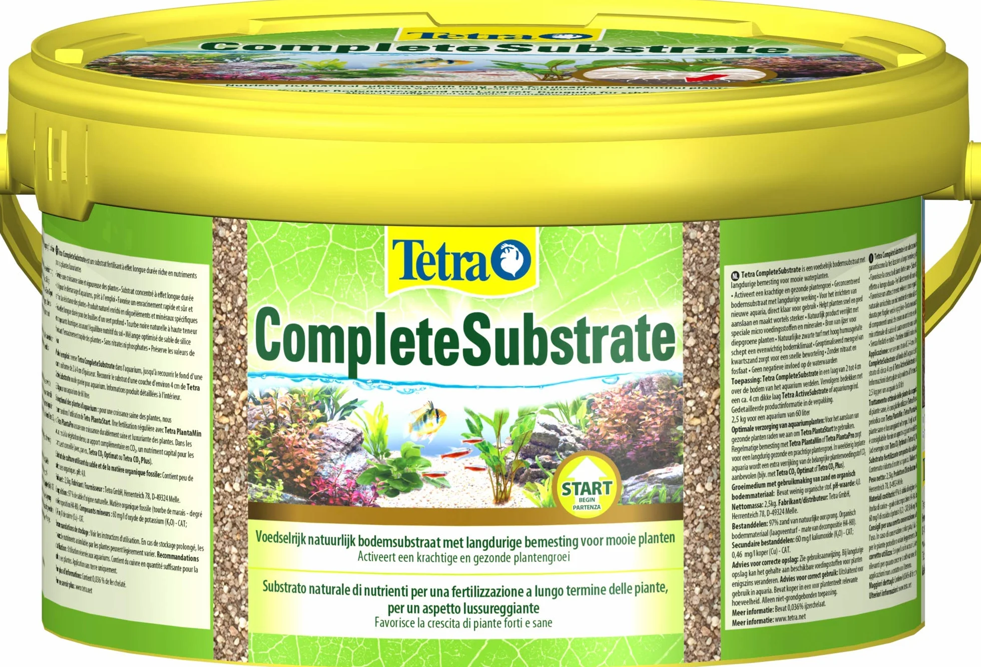 Tetra Complete Substrate – bogaty w składniki odżywcze podłoże z długotrwałym nawozem dla zdrowych roślin, do nowego wyposażenia akwarium (warstwa substratu pod żwirem), wiadro 2,5 kg