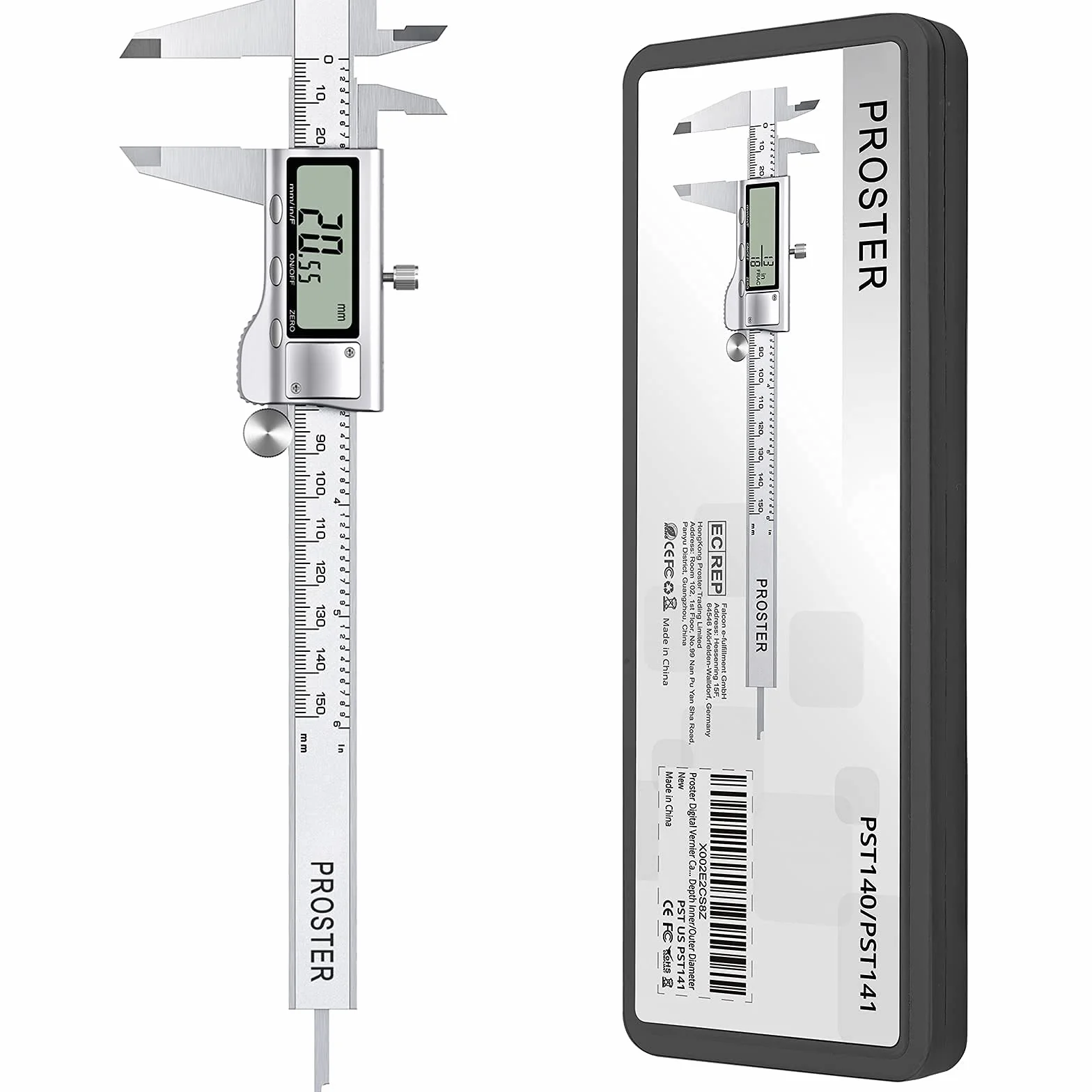 Proster Suwmiarka cyfrowa 6 cali 150 mm stal nierdzewna LCD automatyczne wyłączanie