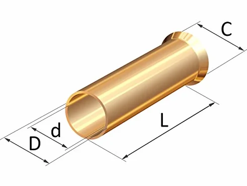 tulejka kablowa RAH-4.0 | pozłacana | 25 sztuk | przekrój do 4,0 mm²