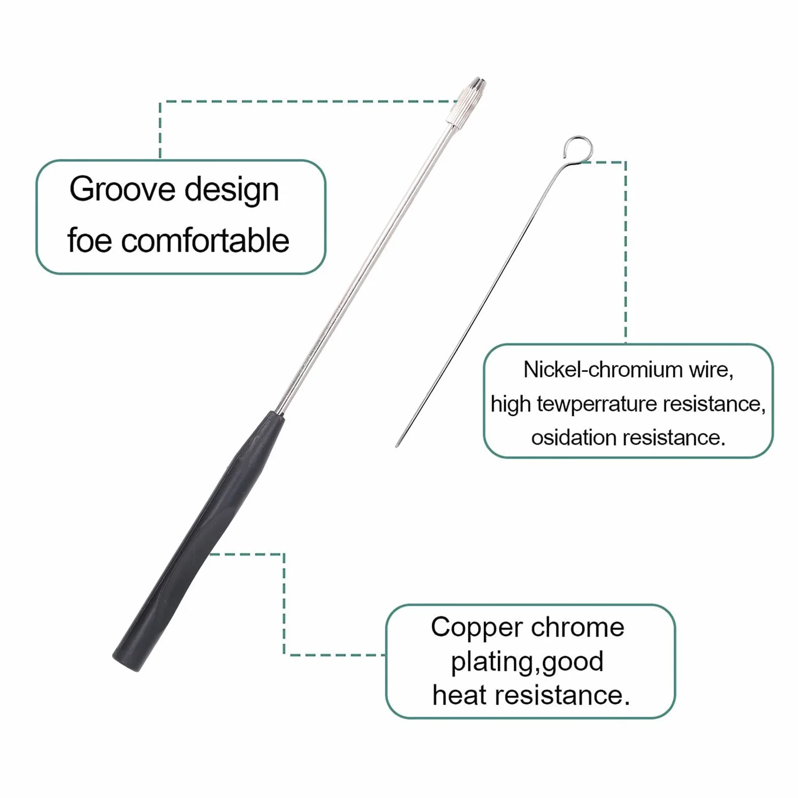 Vikye Chrome Chrome Light Inoculation Rod -W Laboratorium Zestaw Pętli Wielokrotnego Użytku, Pręty Inokulacyjne Miedzi 21 Cm, 90 Pierścieni, Czyste i Higieniczne
