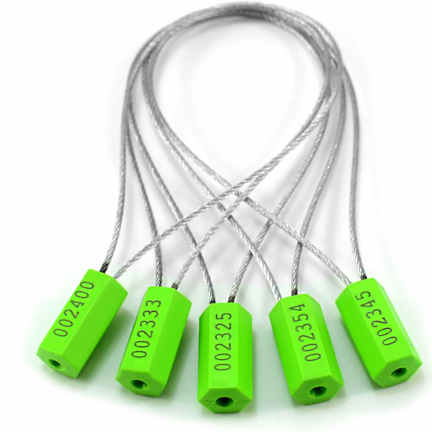 Plastikowa plomba 500 szt. plomby stalowej, metalowej plomby transportowej, etykiety zabezpieczające.(Green,100 PCS)