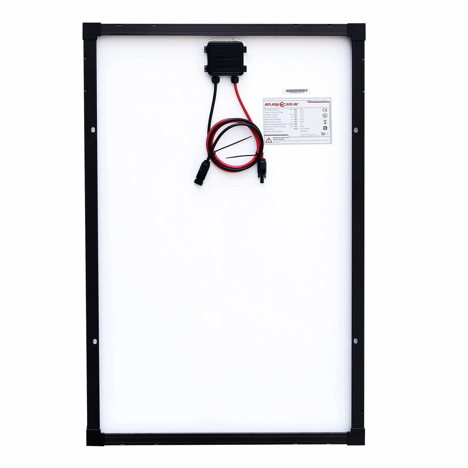 enjoy solar® Monokrystaliczny Panel słoneczny 100W 12V, ogniwa 182 mm, 10 busbarów – idealny do kampera, instalacji balkonowej, altanki, łodzi