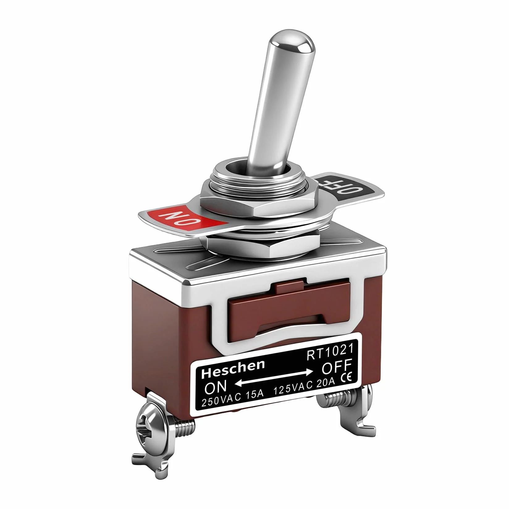 Heschen metalowy przełącznik SPST 2 pozycje 15A 250V AC CE