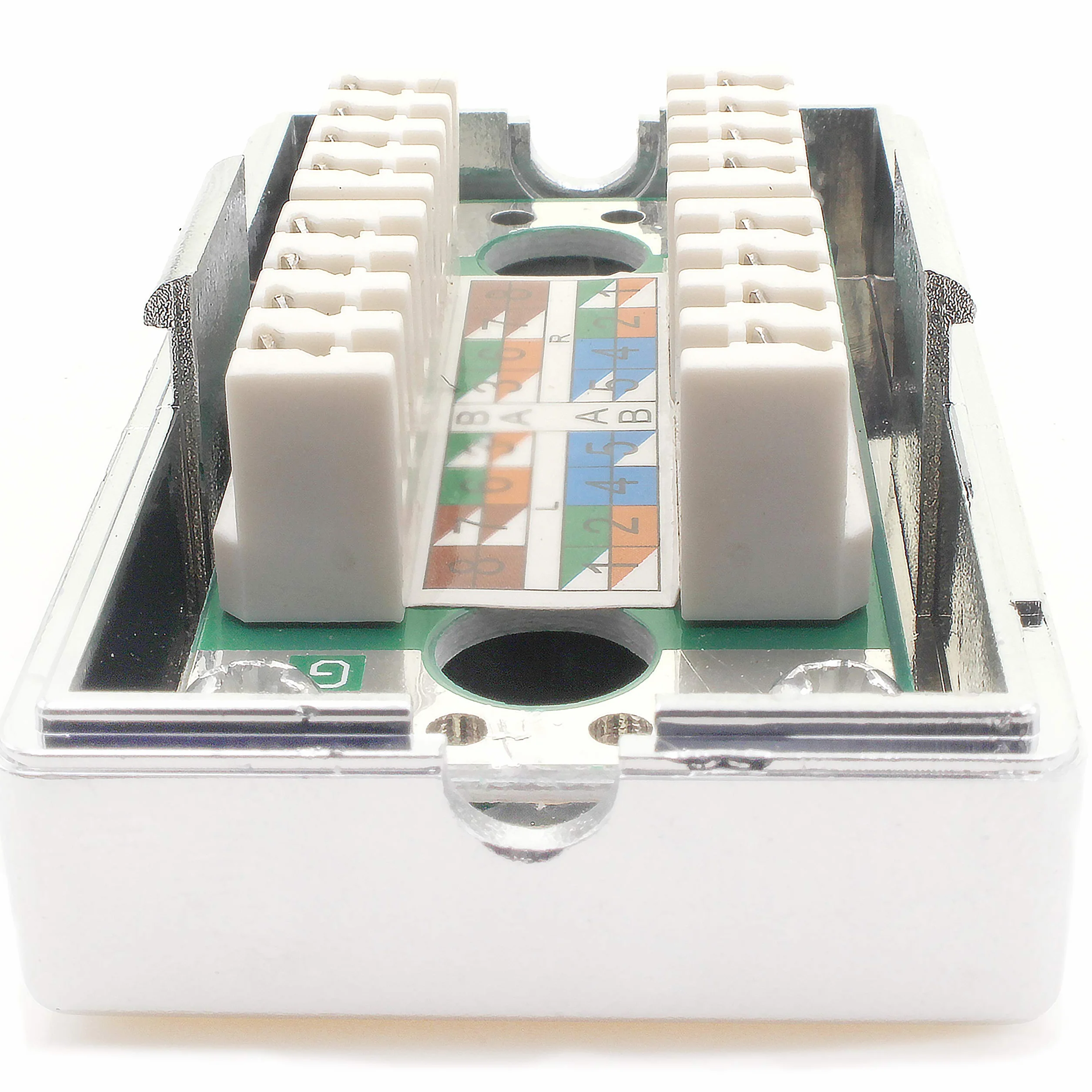 1aTTack.de panel krosowy CAT5 CAT6 CAT7 sieć RJ45 gniazdo Keystone metalowa obudowa CAT.5 - (1 sztuka) LSA skrzynka przyłączeniowa