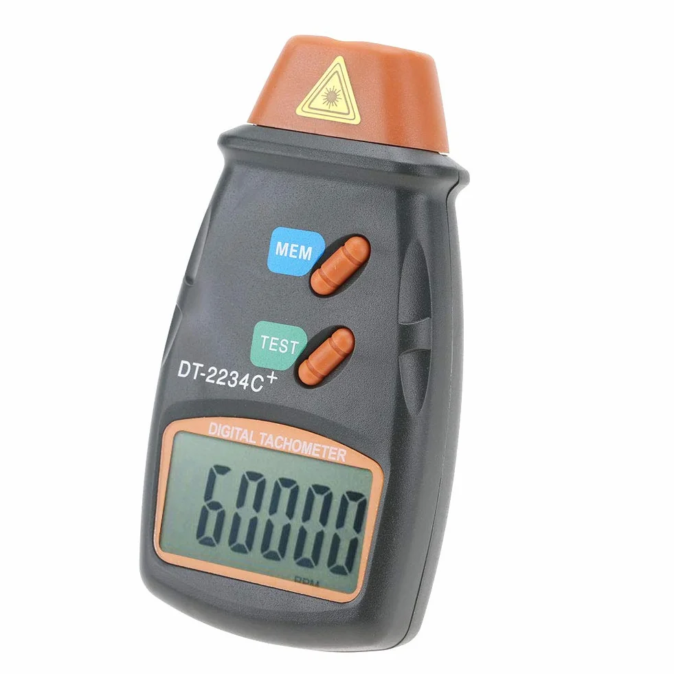 Cyfrowy tachometr, wysoka rozdzielczość 0,1 obr./min lub 1 obr./min, tach, obrotomierz LCD, do wyświetlania zdjęć Wyświetlacz LCD Obrotomierz obr./min Taśma odblaskowa