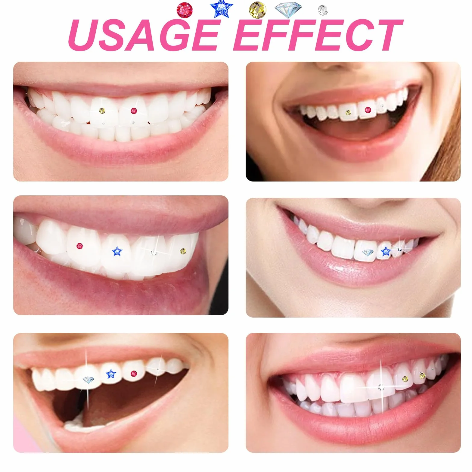 Genialne zęby Brokat Zęby Zestaw Brokatów Ząb Ząb Tooth Gems Zestaw Brokatów DIY Zęby Klejnoty Zęby Brokat Zęby Zestaw Połysków Do Połysków Klejnotów Z 1445 szt. Gem Tooth Gem