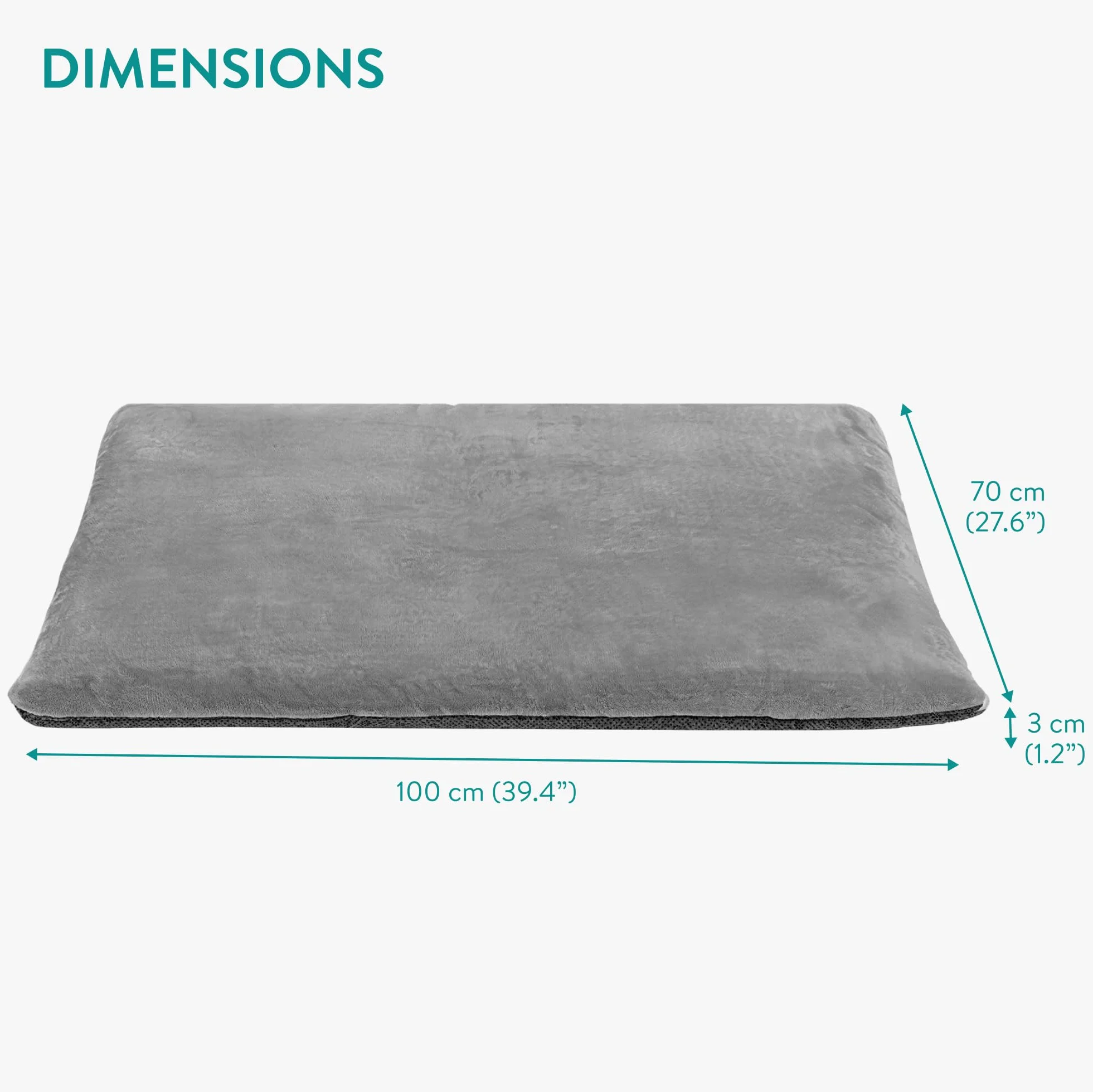 Navaris Koc termiczny dla psa – legowisko dla dużych psów – można prać w pralce – poduszka dla psa 100 x 70 x 3 cm – poliester i filc