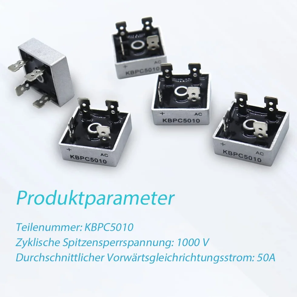 Prostownik Mostowy KBPC5010 50A 1000V Jednofazowy z Metalową Obudową