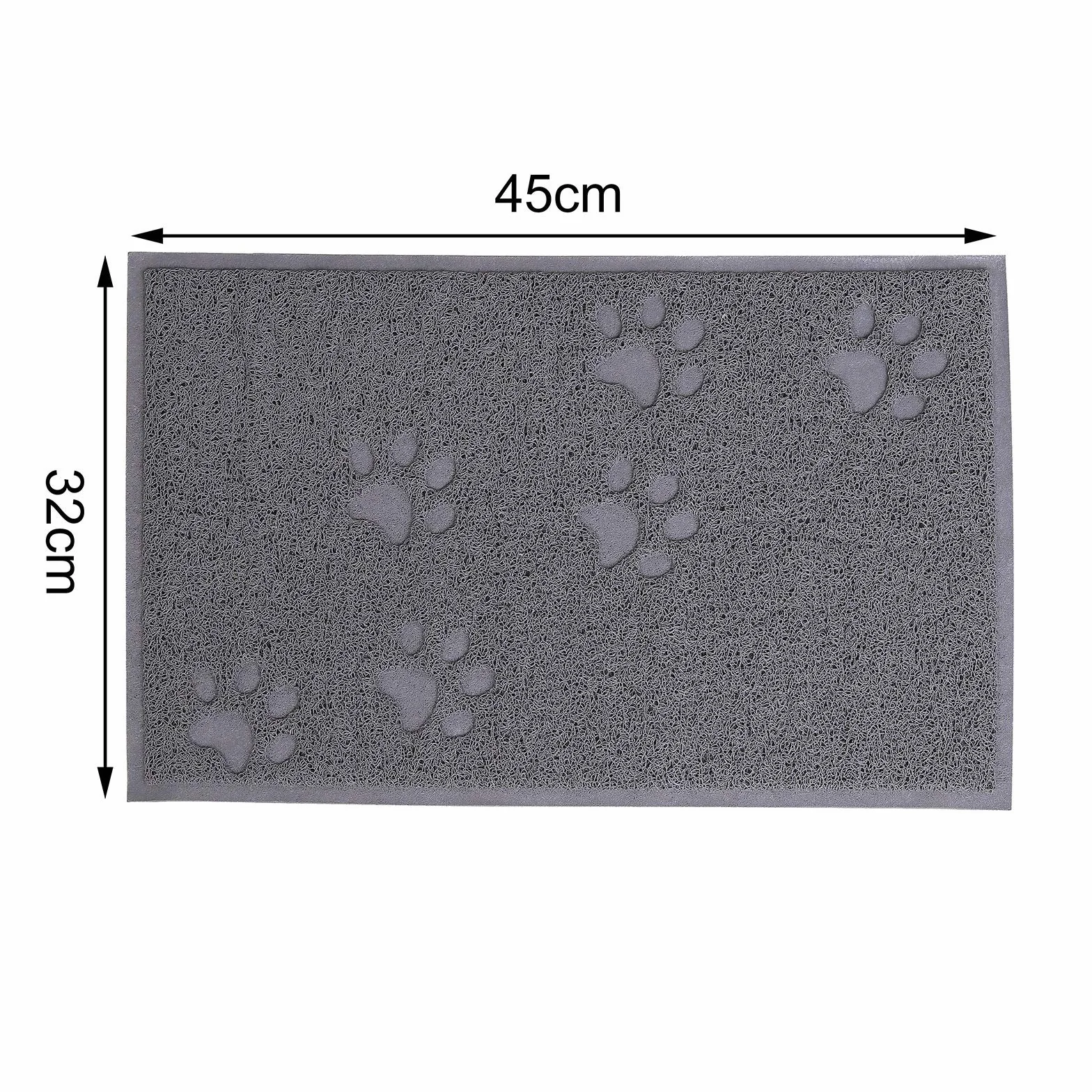 lionto Mata pod kuwetę z wytrzymałego PVC, 32x45 cm, łatwa do czyszczenia, z powłoką antypoślizgową, zatrzymuje żwirek i chroni podłogę, przyjazna dla kocich łapek, kolor szary