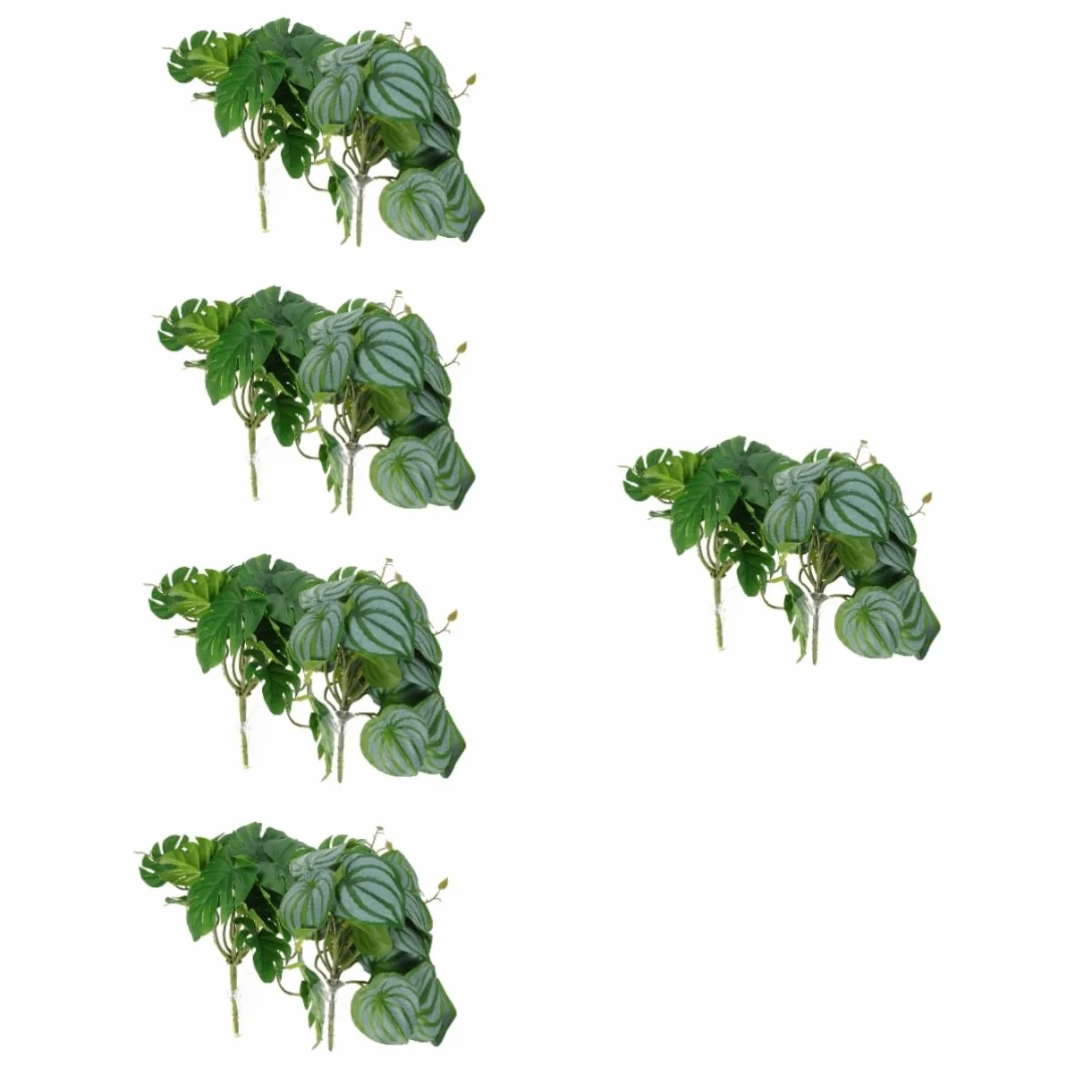 Happyyami 10kawałki Dekoracyjnych Sztucznych Roślin Do Terrarium Dla Gadów Realistyczne Liście Ozdoby Do Akwarium Dekoracje Dla Gadów Naturalny Wygląd