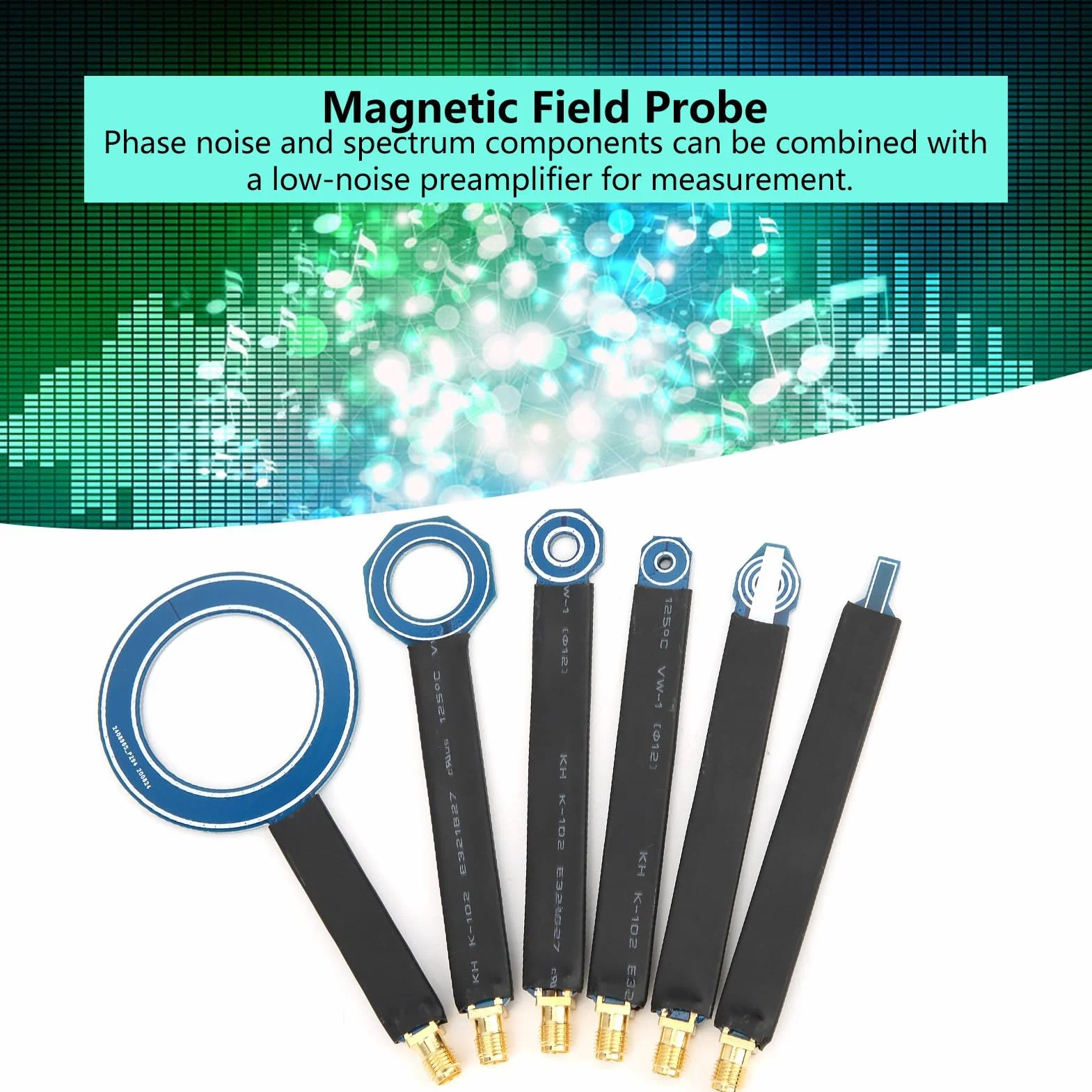 Sondy bliskiego pola, zestaw sond magnetycznych do testowania EMC EMI, żeńska antena promieniowania przewodzenia PCB SMA z pudełkiem do przechowywania, lokalizacja źródeł zakłóceń