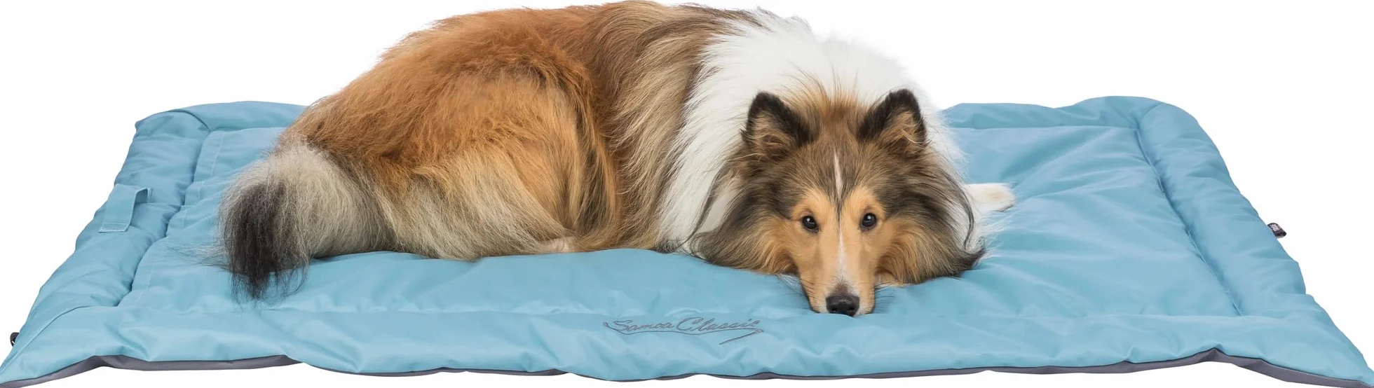 TRIXIE Koc podróżny Samoa Classic, 85 × 70 cm, lodowy błękit/szary - 28265