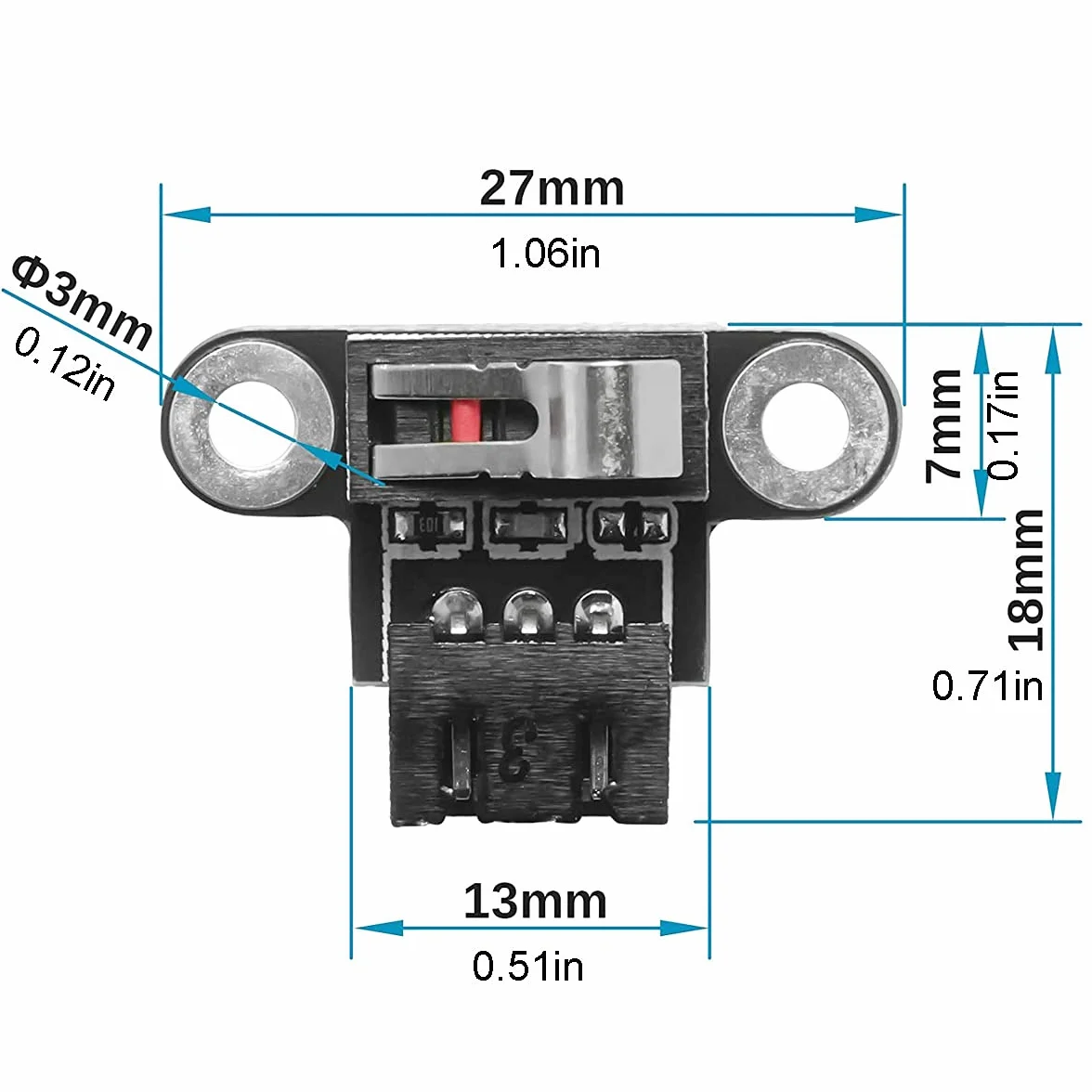 Mechaniczny moduł przełącznika krańcowego pionowy mikroprzełącznik 3-pinowy 1m do 3D Ramps1.4