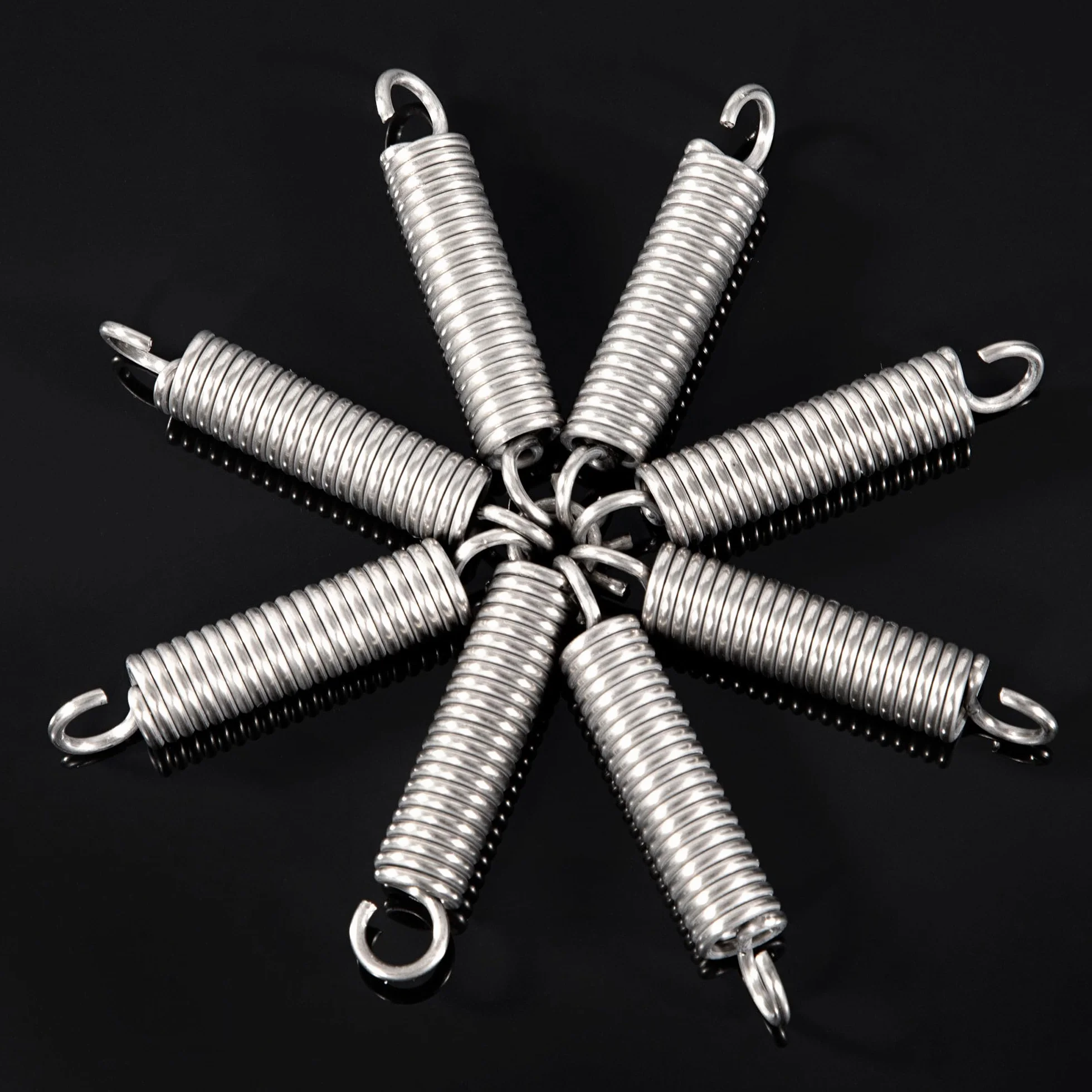 Sprężyny naciągowe stal szlachetna 50 mm średnica zewnętrzna 10 mm drut 1,6 mm siła 7,9 kg 8 sztuk