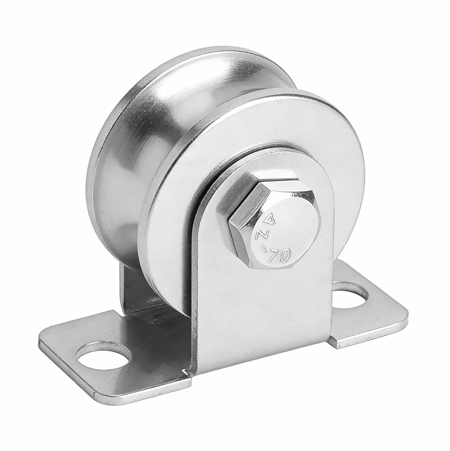 Kółka zwrotne, 48 mm, ze stali nierdzewnej, dźwig podnośnikowy, kółka w kształcie litery U, rolki linowe z łożyskami kulkowymi, do lin stalowych, bram przesuwnych, łożysk, bramy rolowanej (1 sztuka)