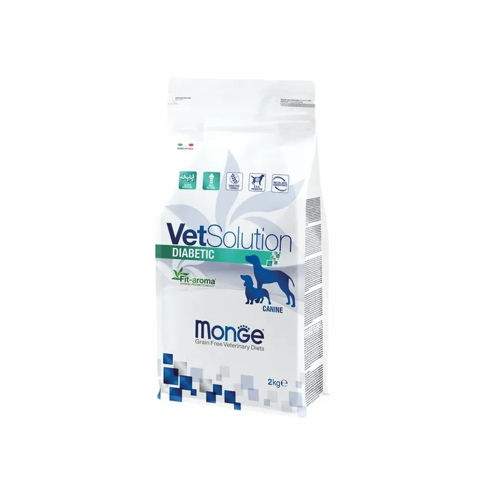 MONGE Vetsolution Dog Diabetic kg 2 sucha karma dla psów, wielokolorowa, wyjątkowa