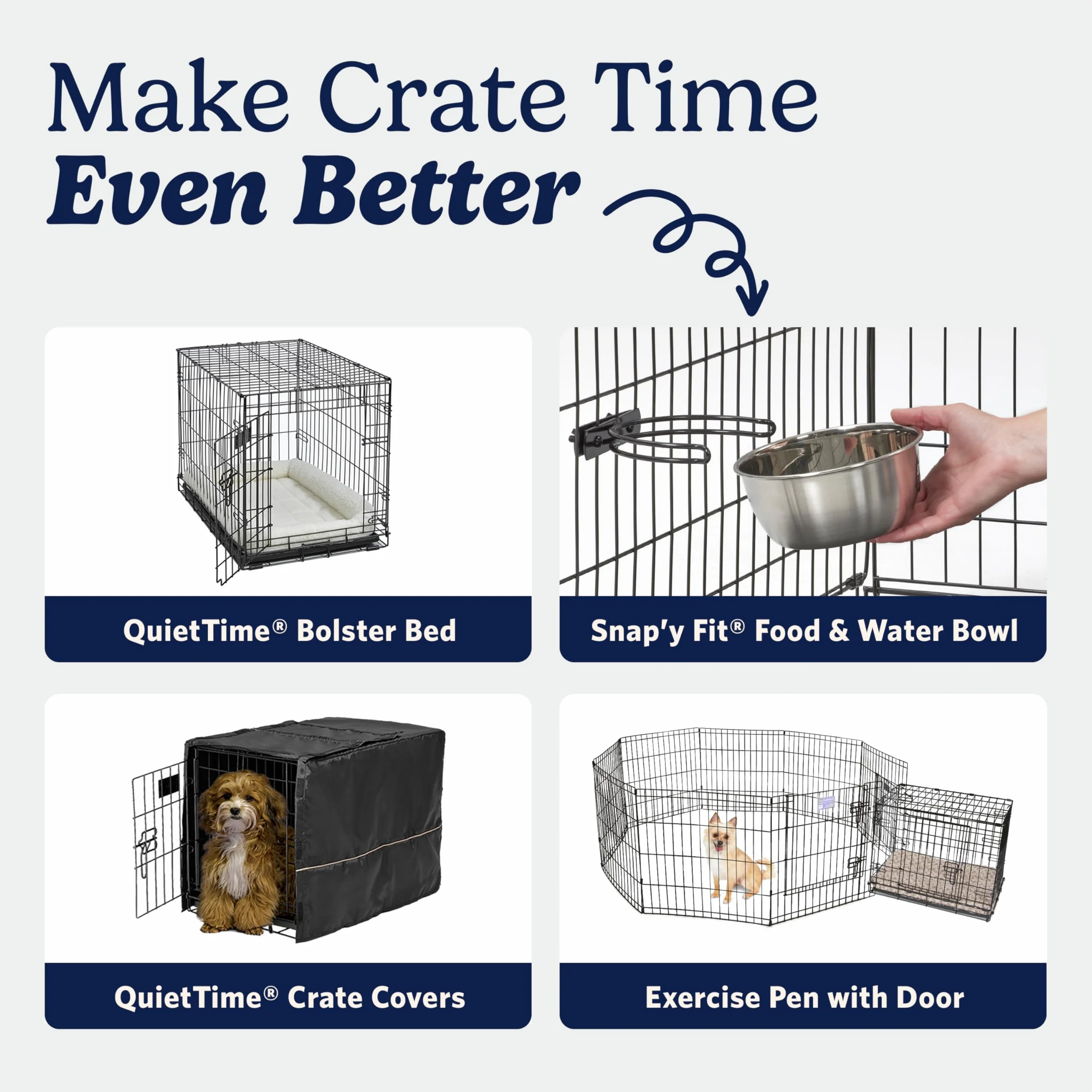 MidWest Homes for Pets Nowo ulepszone pojedyncze drzwi iCrate 45,72 cm (18 cali) długa skrzynia dla psa, zawiera szczelną patelnię, nóżki chroniące podłogę, panel działowy i nowe opatentowane funkcje,