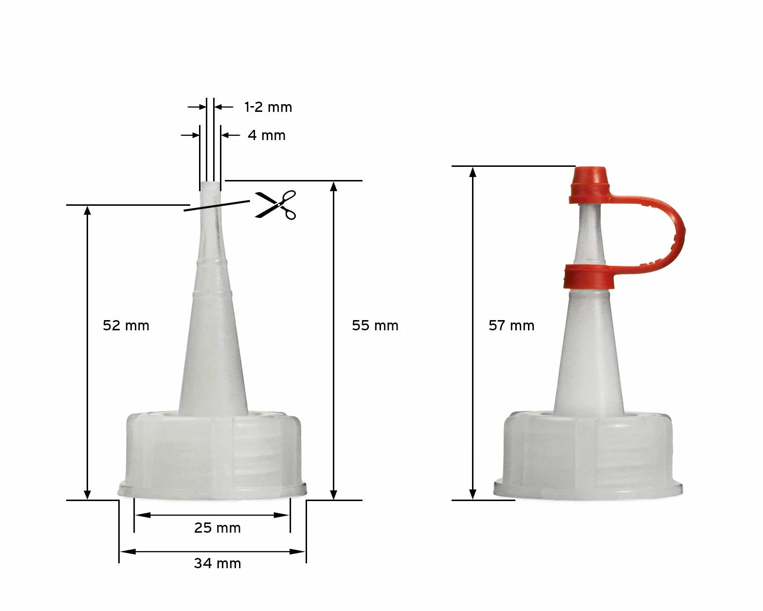 Octopus 10 x LDPE Natural G25 plastikowe butelki z tworzywa sztucznego 500 ml korek do kapania czerwony pasek mocujący i korek