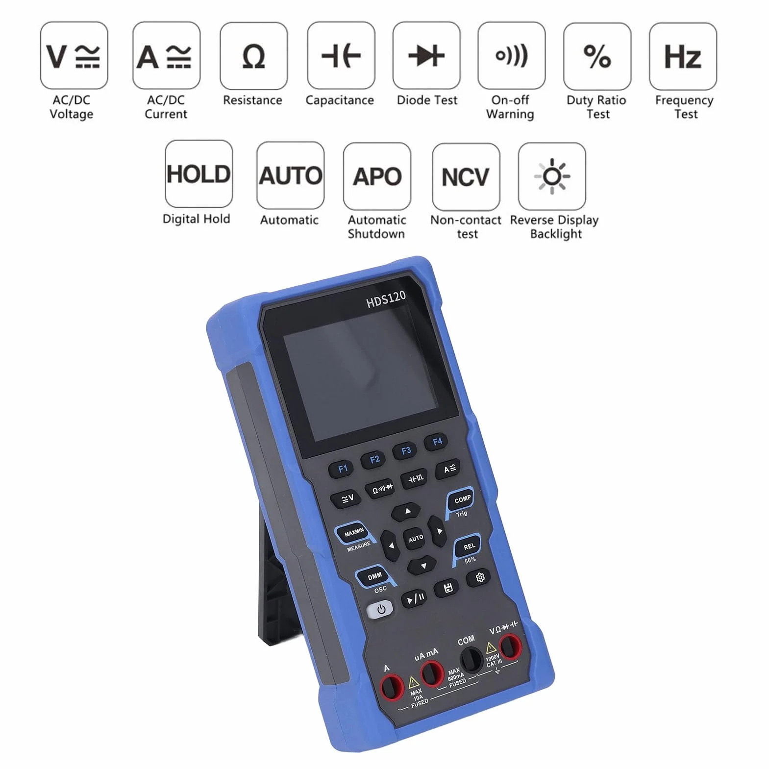 Oscyloskop Ręczny, 2,8 Cali LCD 1MHz Analogowy Multimetr Oscyloskopowy, 1000 V Tester Rezystora Prądu Napięcia DC