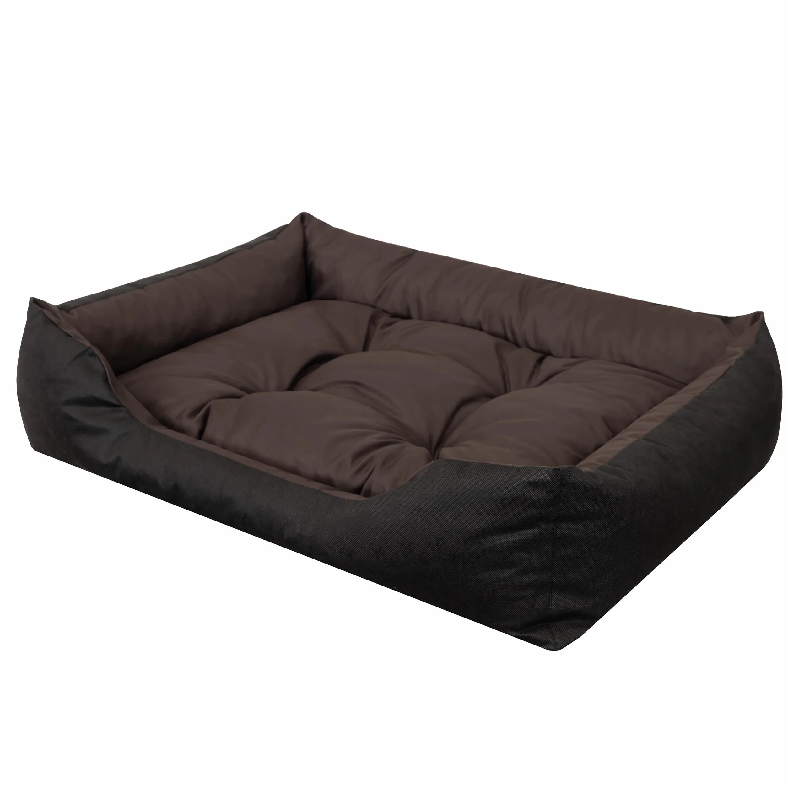 PillowPrim Legowisko dla Psa i Kota - Przytulna Poduszka dla Bardzo Dużych Psów - Podwyższone Krawędzie, Łatwe do Czyszczenia, XXL, 125 x 98 cm, Brązowe