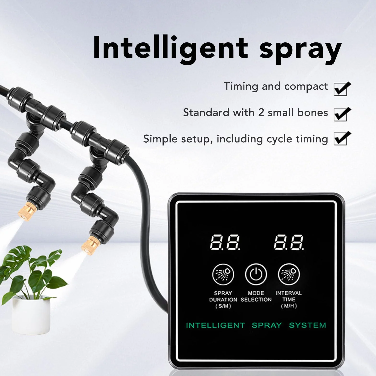 Nawilżacze dla Gadów, Inteligentny System Natryskiwania, Automatyczny Zamgławiacz Czasowy z Regulowanymi Dyszami Zamgławiającymi 360°, Wbudowana Pompa, do Terrarium, Roślin z