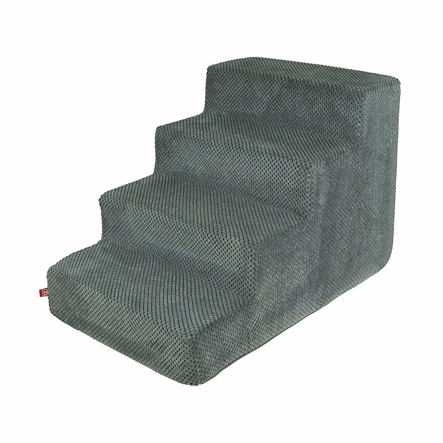 Schody dla psa o wysokości 40 cm, 4 stopnie, dla pies, kotów, zwierząt domowych, do łóżka i samochodu, pluszowe pokrowce, kolor: ciemnoszary